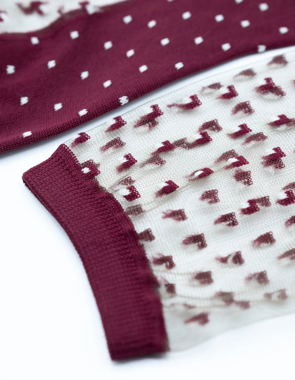Sheer Graphic Socks — Crescent Dunes Red