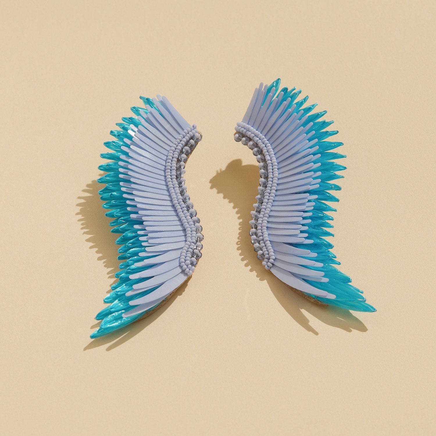 Raffia Madeline Earrings - Powder Blue