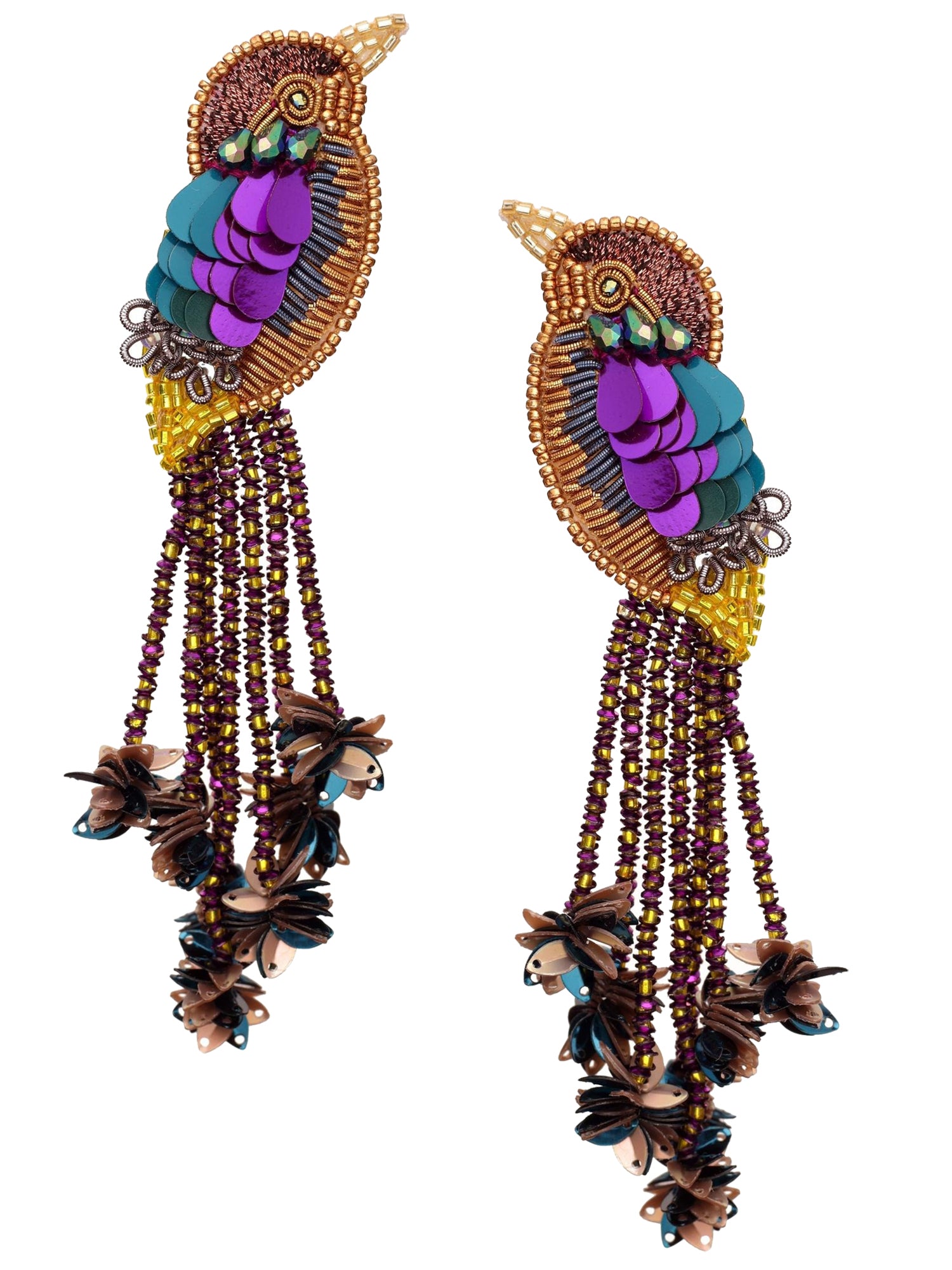Kingfisher Earrings Purple Bronze