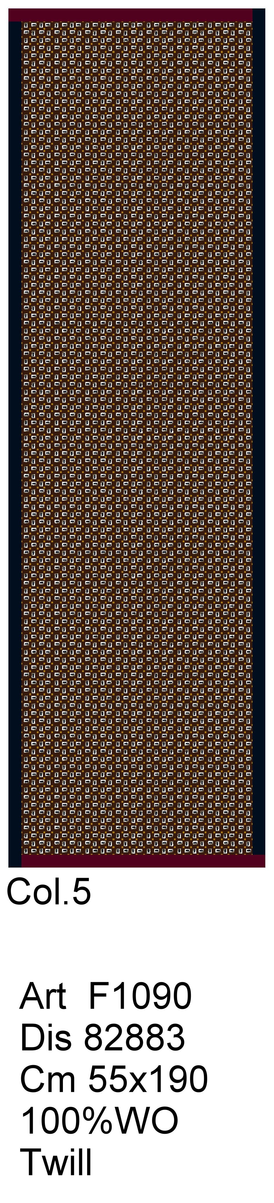 Unisex Printed Twill Scarf – Wool Twill Geometric Print