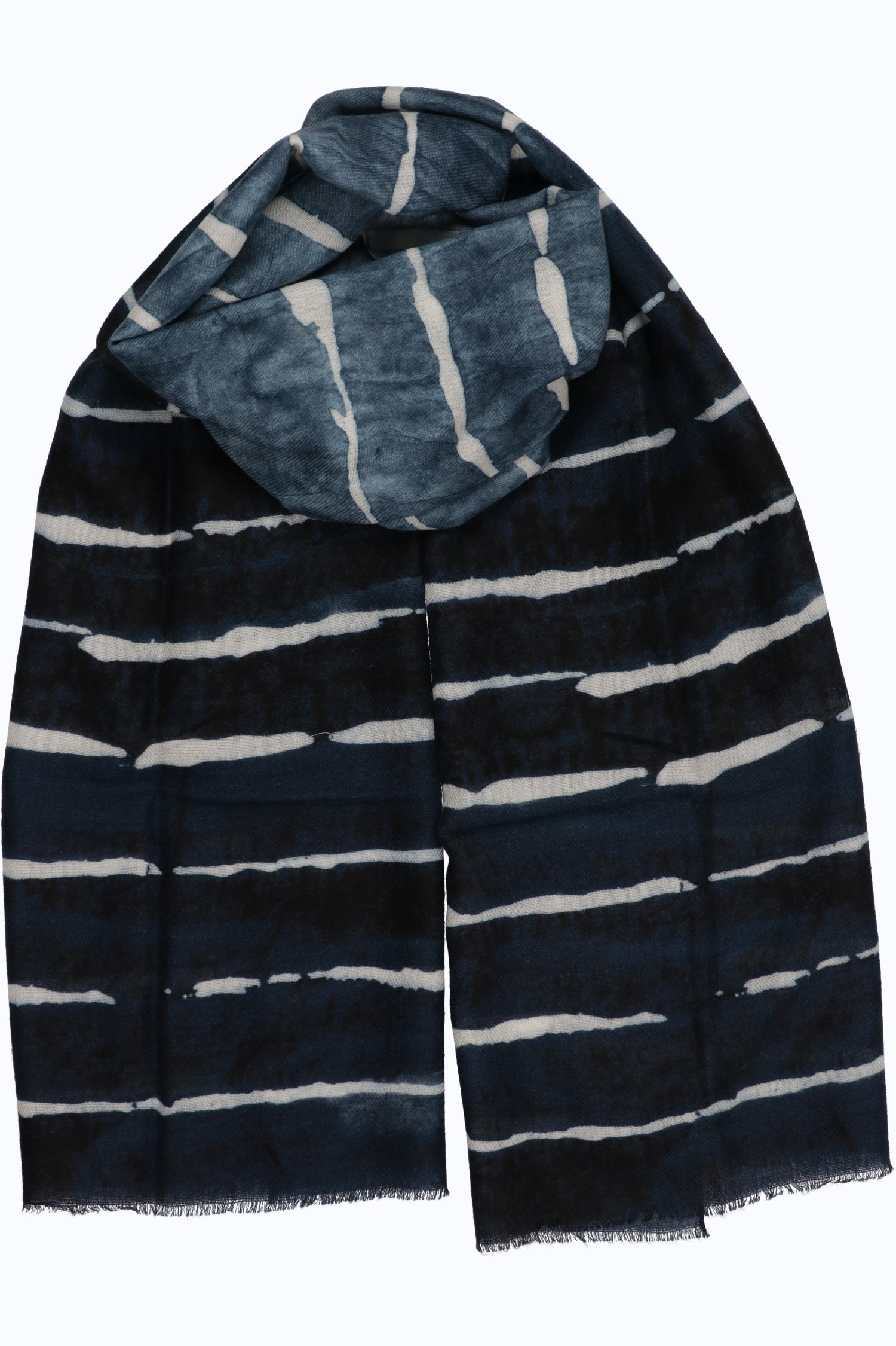 Ombre Stripe Wool Twill Scarf – 55x190 cm