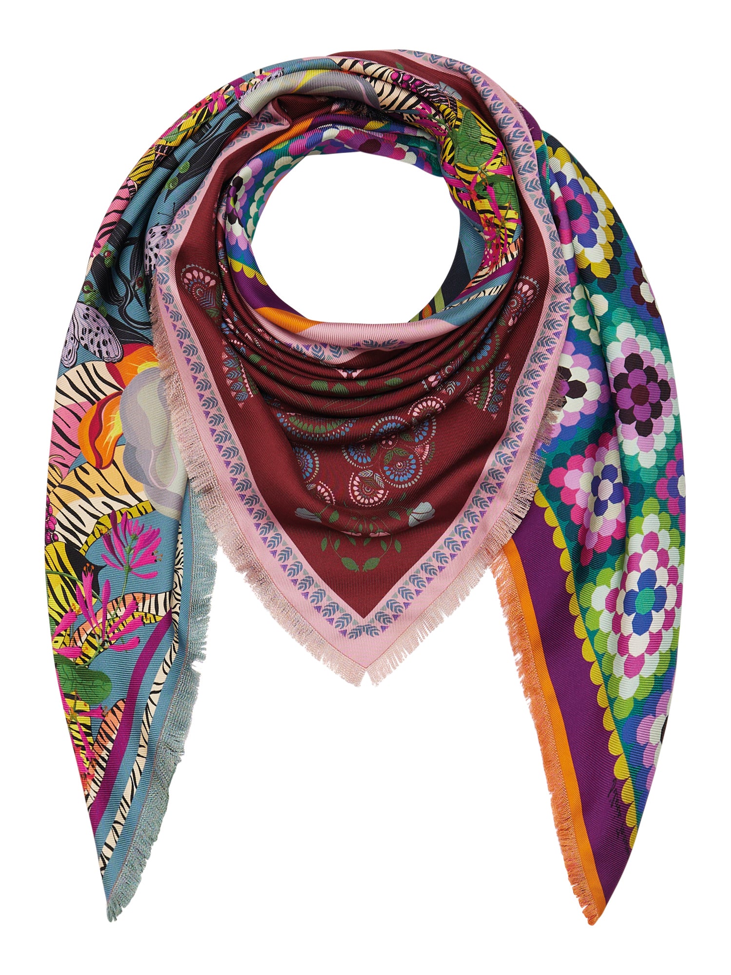 Silk 135x135 Scarf Fancy Print