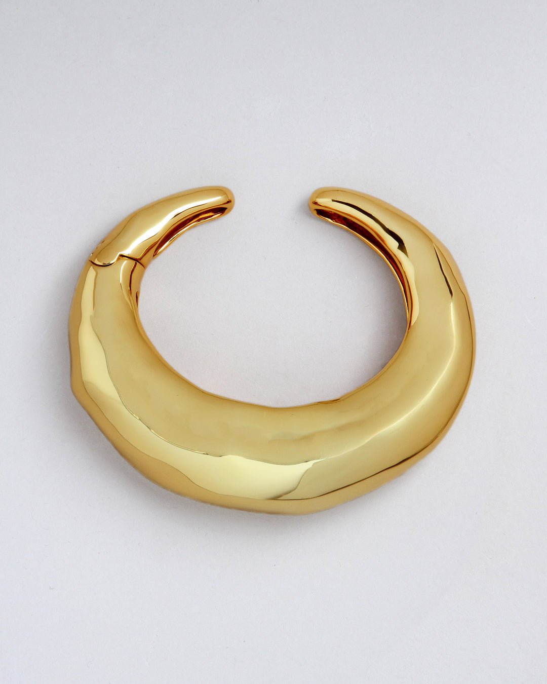 Large Molten Hinged Cuff- Gold
