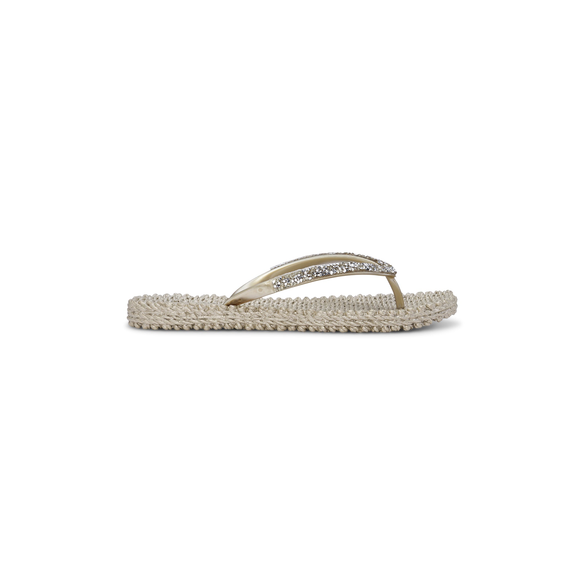 Flip Flop With Rhinestones - Platin