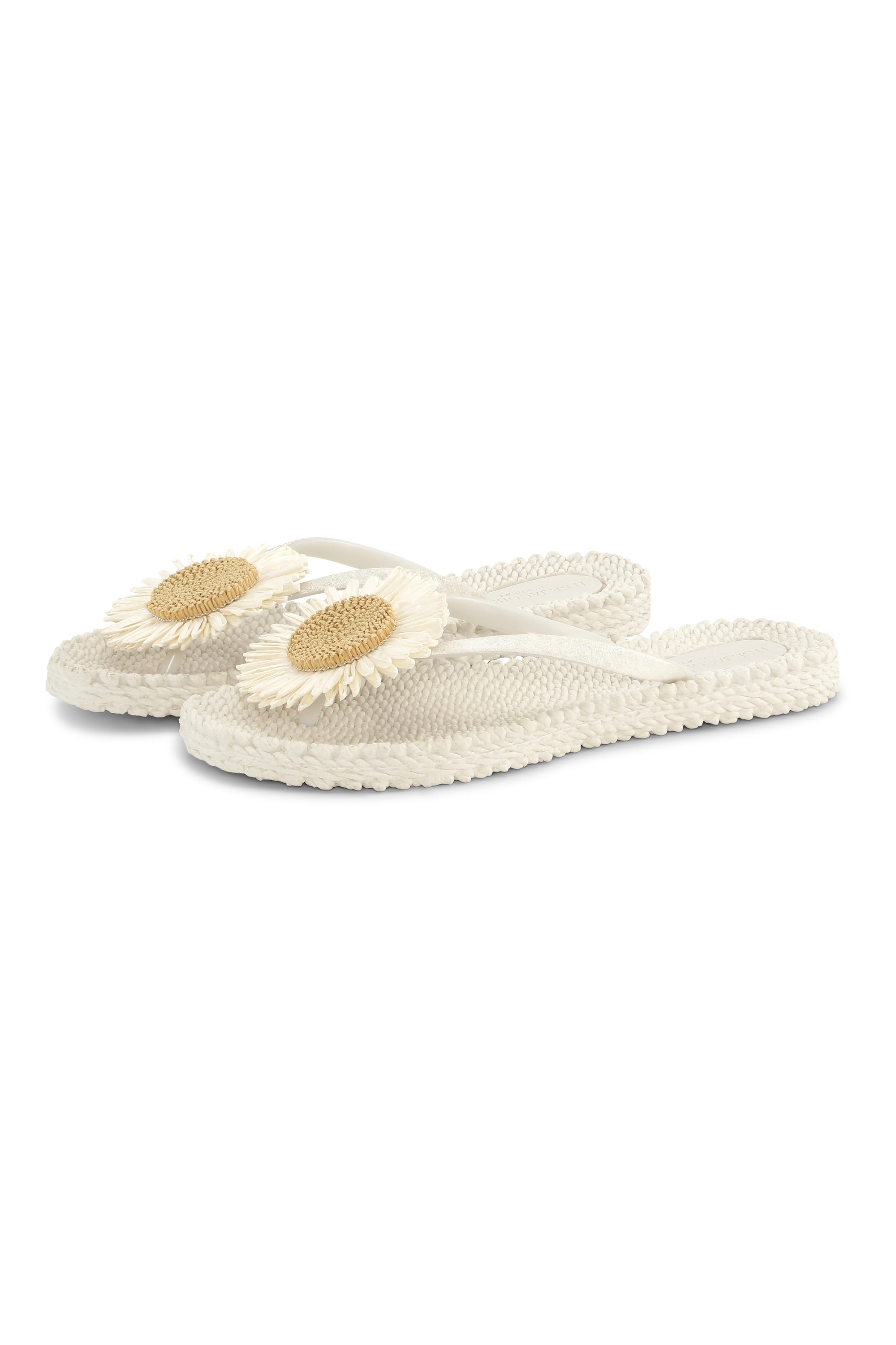 Flip Flop With Flower - Creme