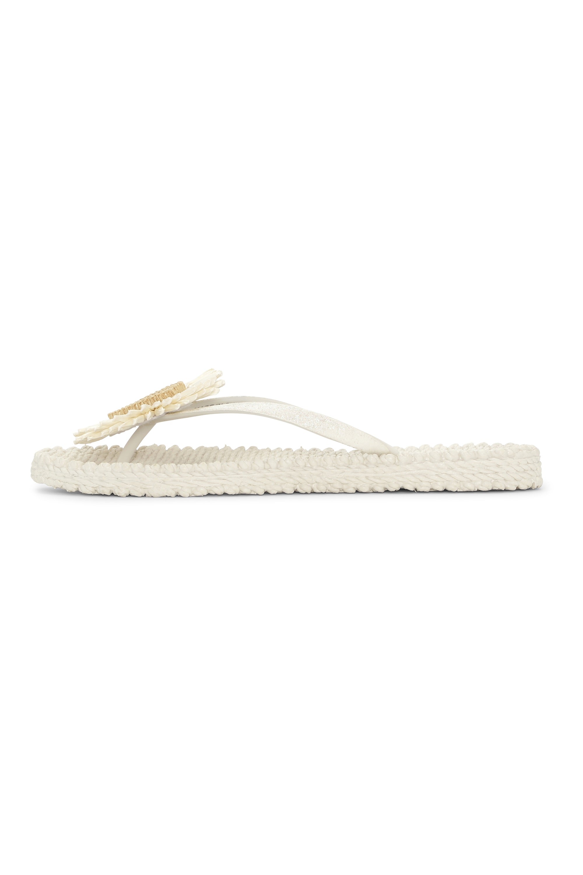 Flip Flop With Flower - Creme