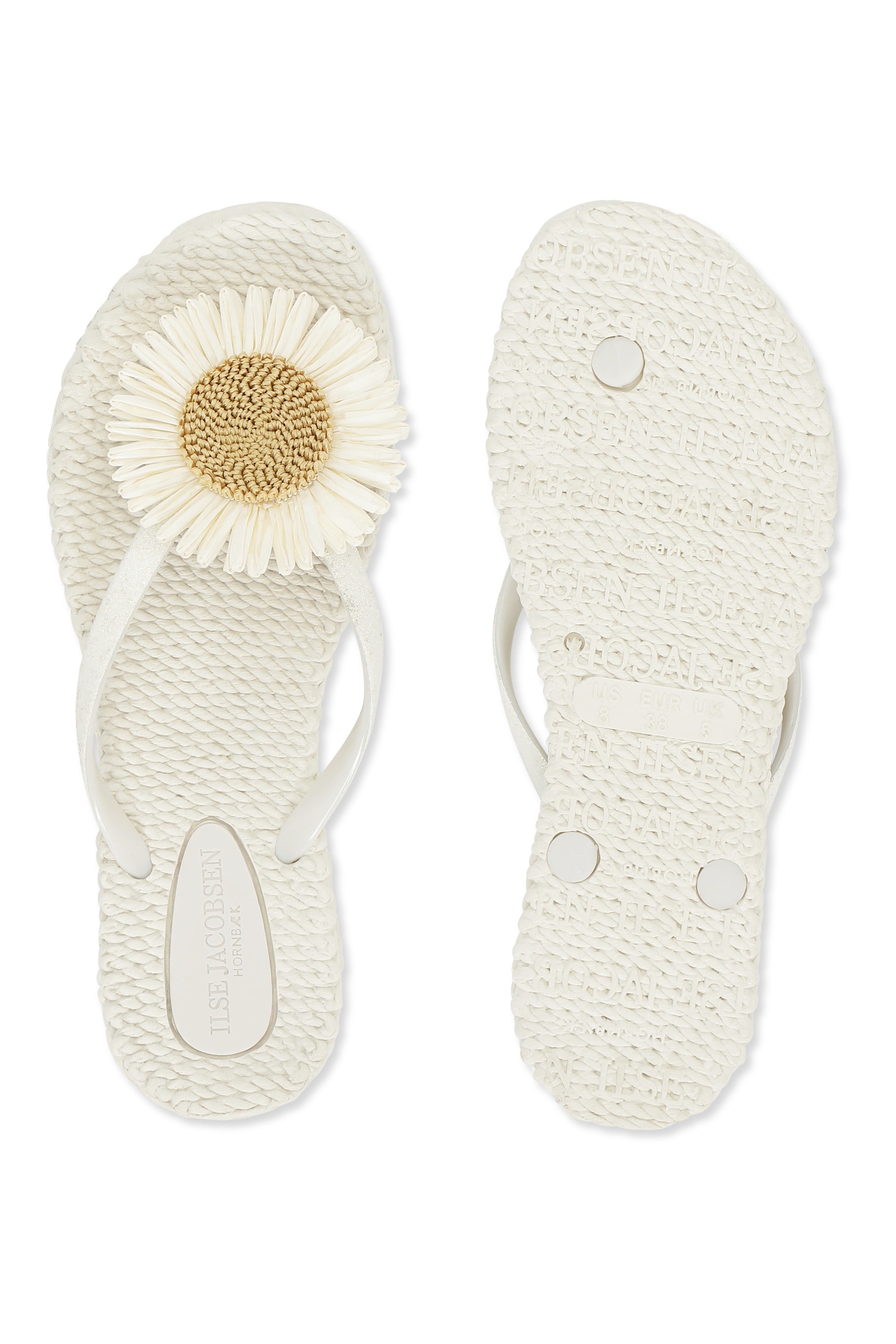 Flip Flop With Flower - Creme