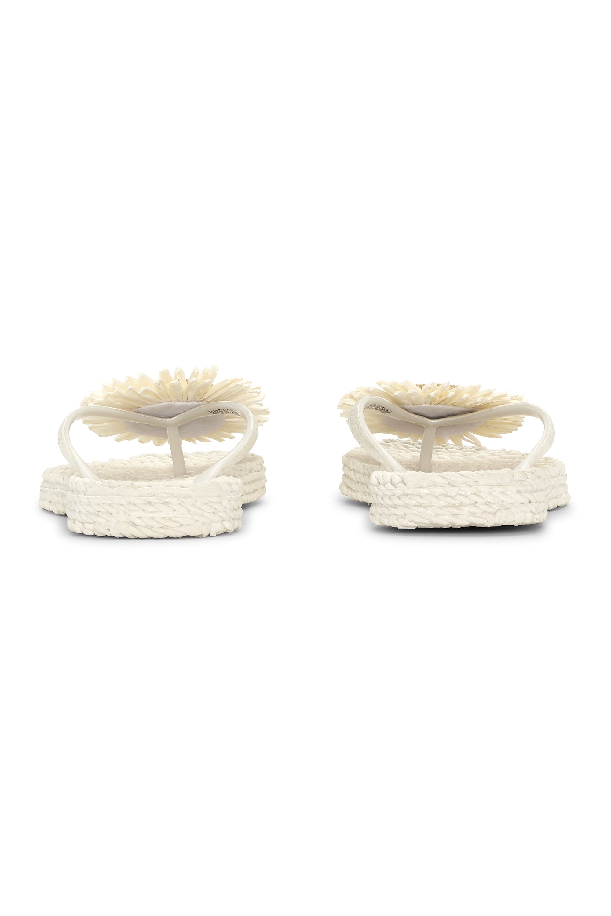 Flip Flop With Flower - Creme