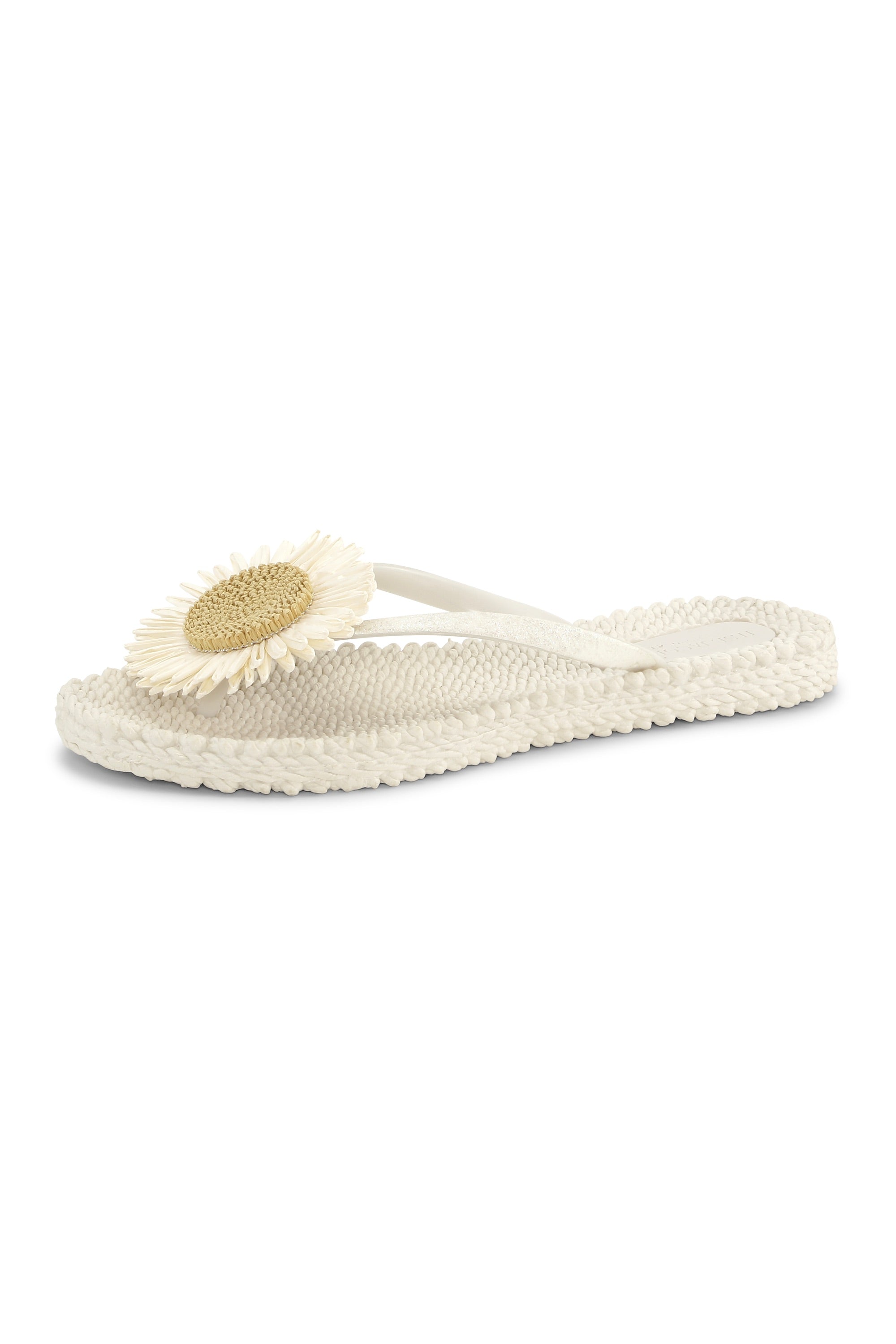 Flip Flop With Flower - Creme