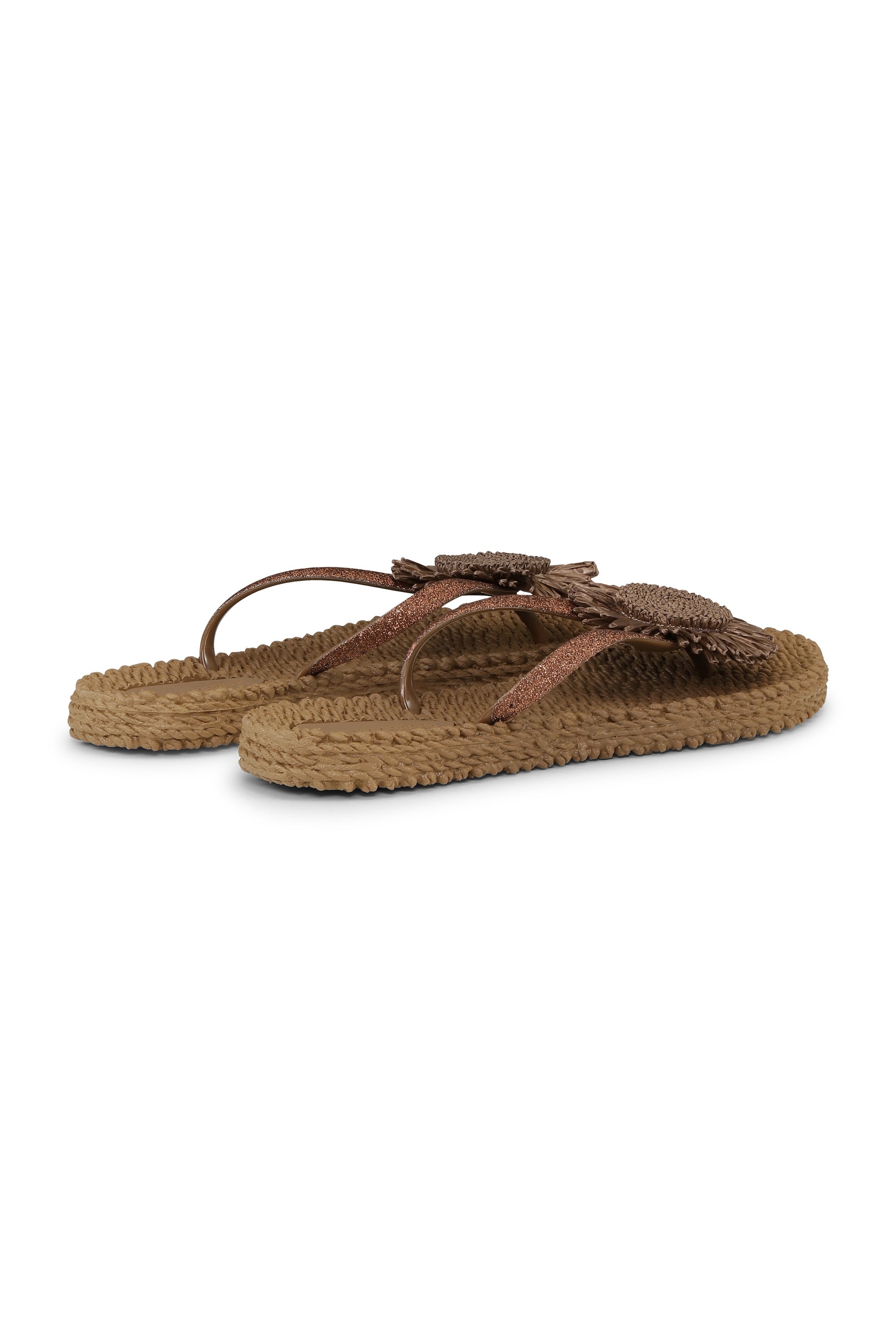 Flip Flop With Flower - Mocca