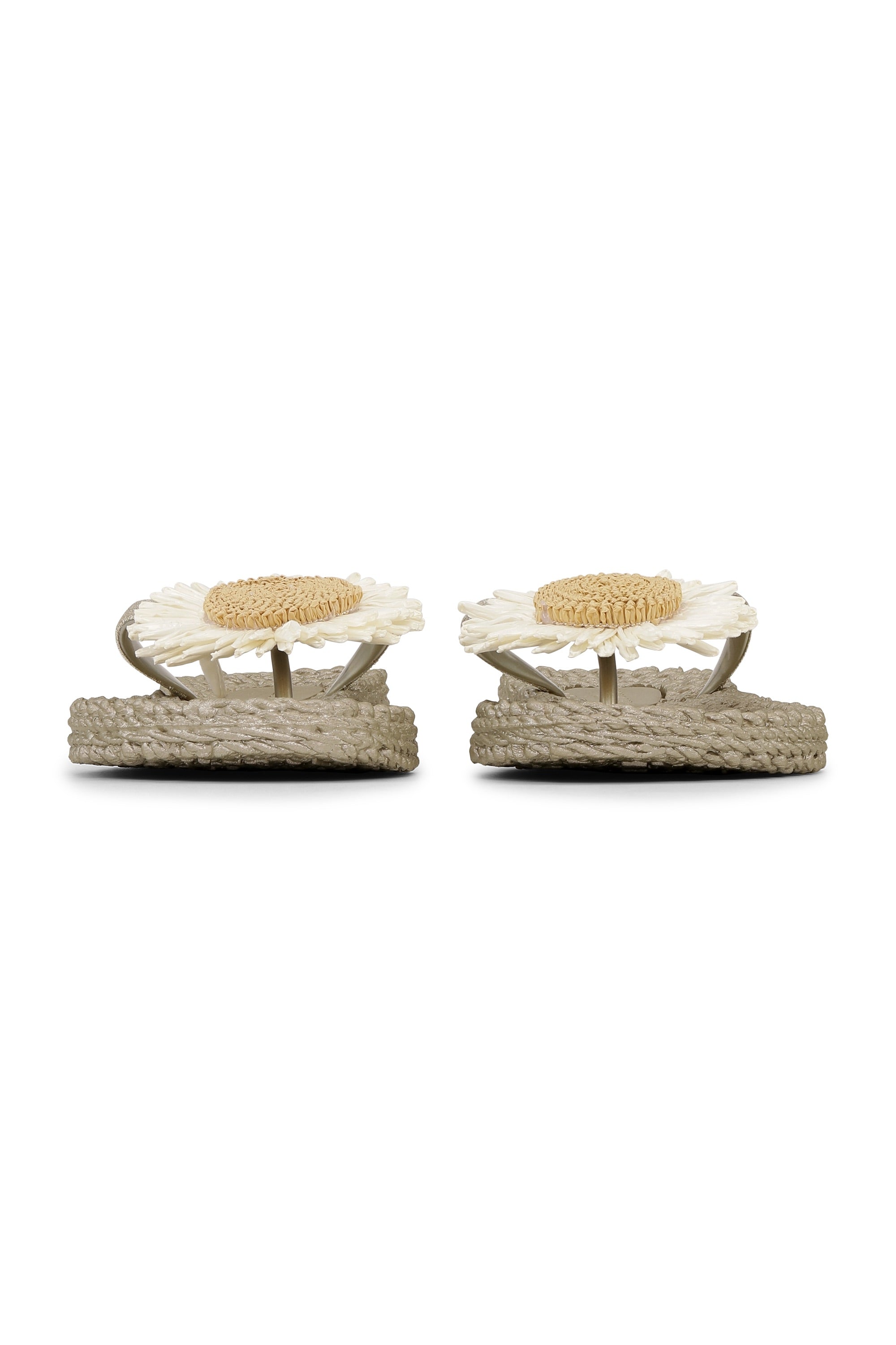 Flip Flop With Flower - Platin