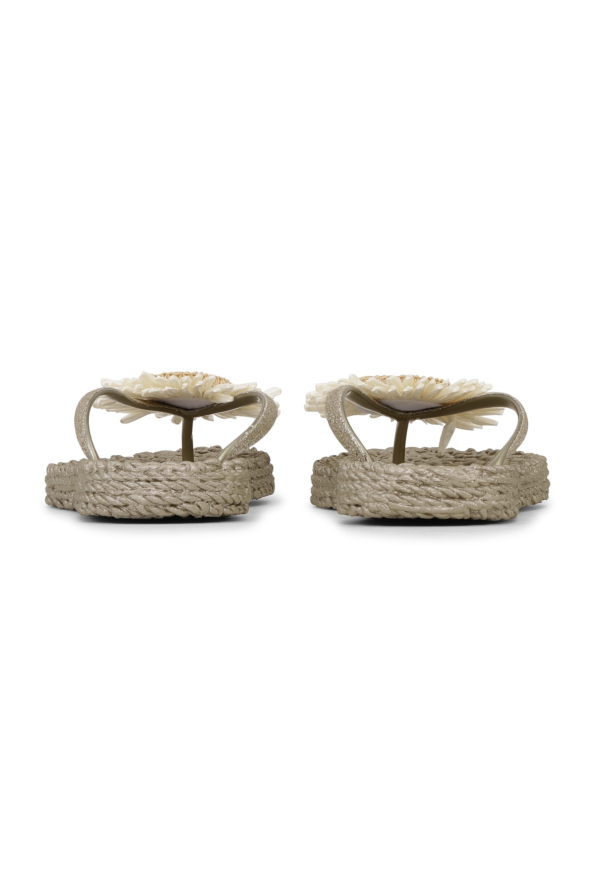 Flip Flop With Flower - Platin