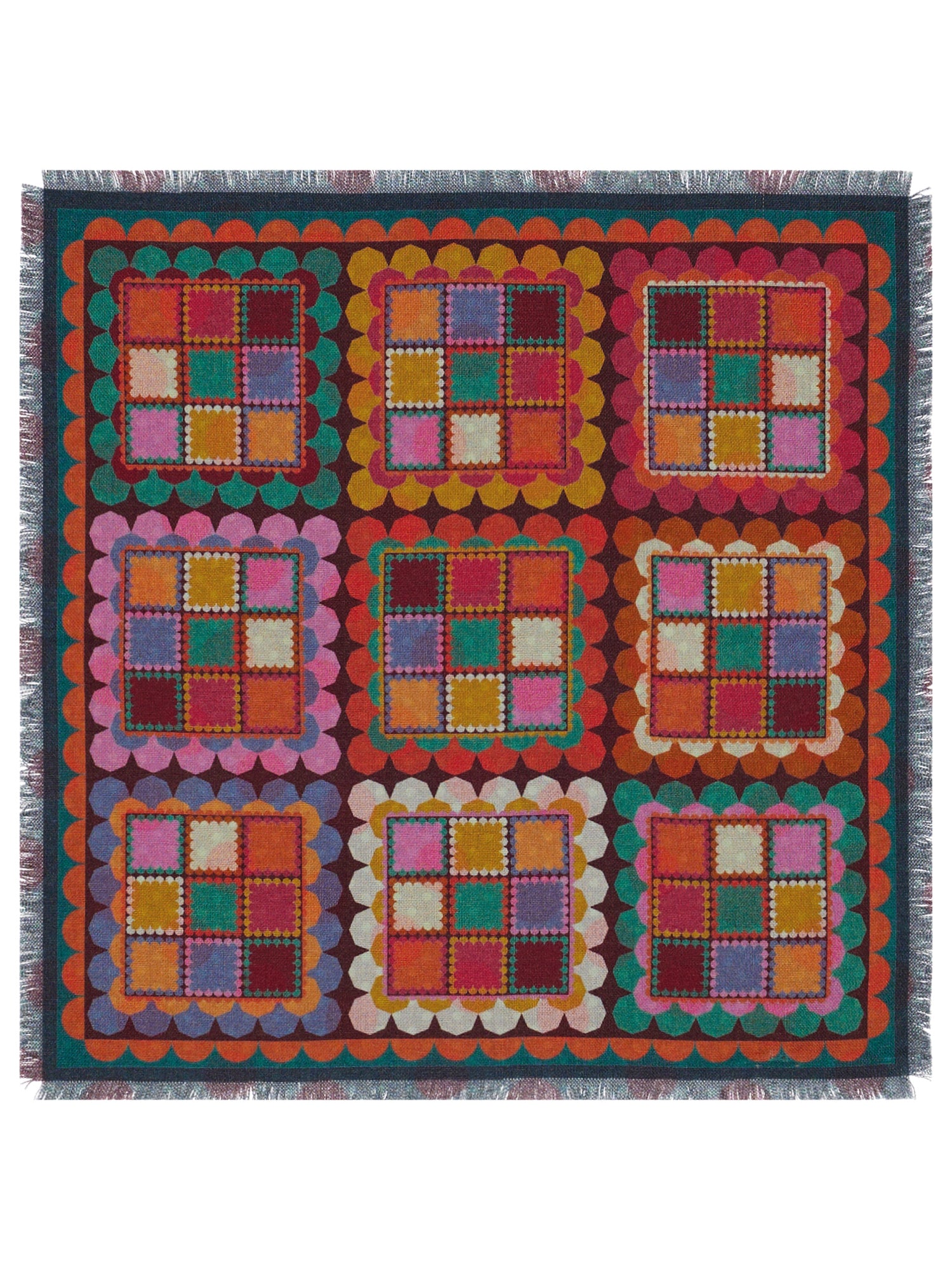 Wool-Silk Bandana Crochet Print