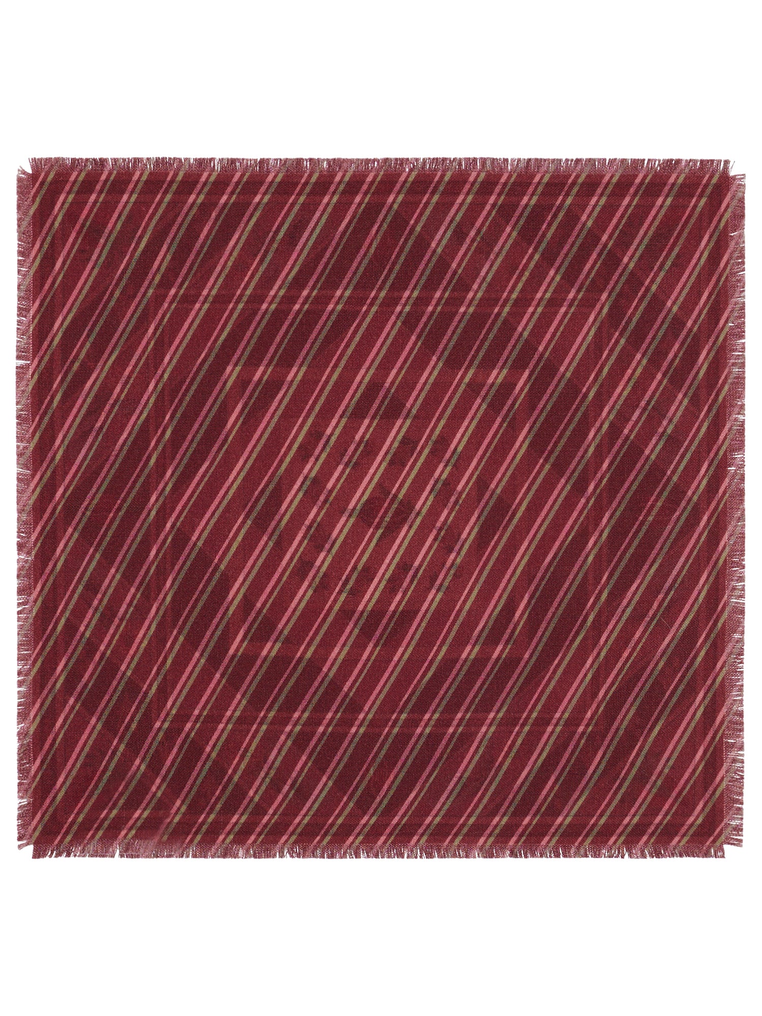 Wool-Silk Banada Stripes And Flowers Print