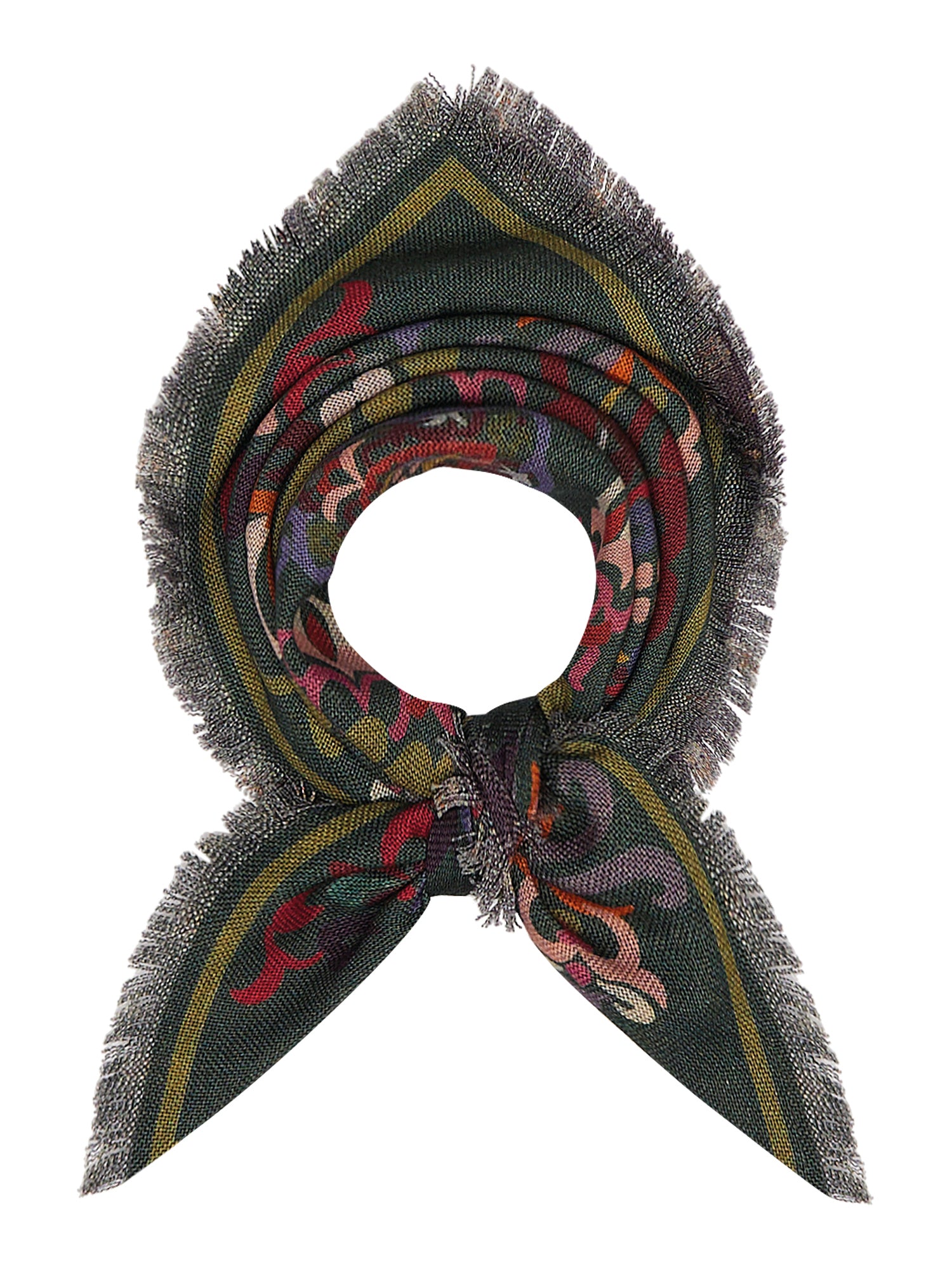Wool-Silk Bandana Scarf Morocco Print