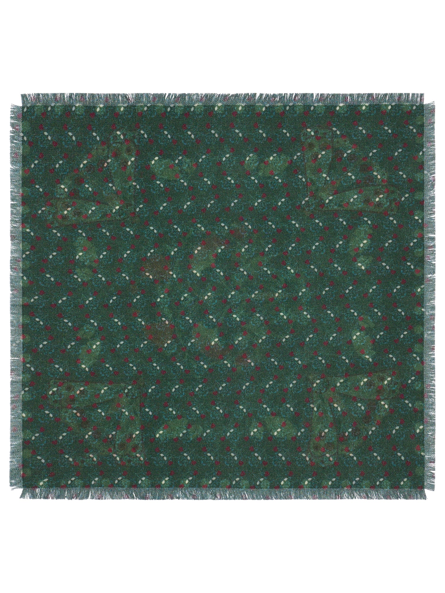 Wool-Silk Bandana Scarf Moth print