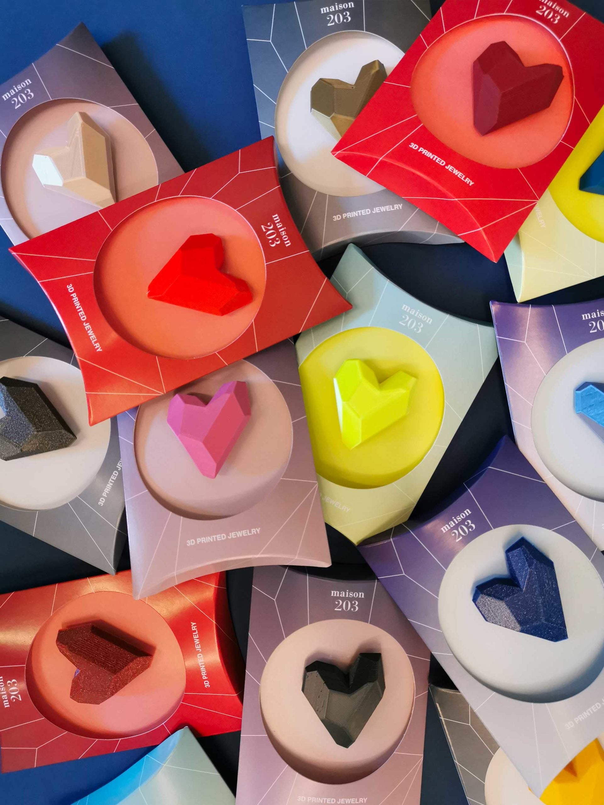 Heart Brooch S - Blue Gold