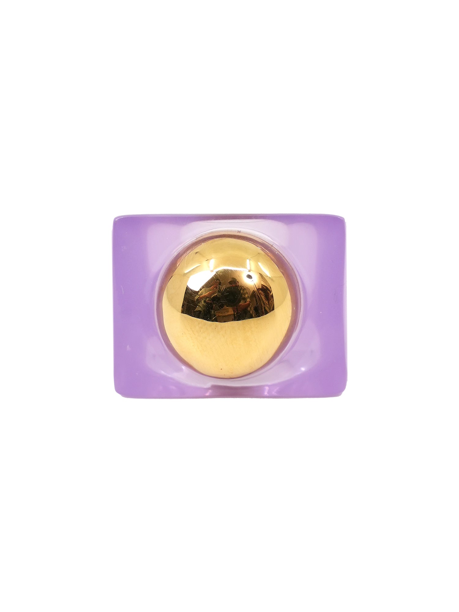 Resin Ring with Dome - Mulled Grape / Gold