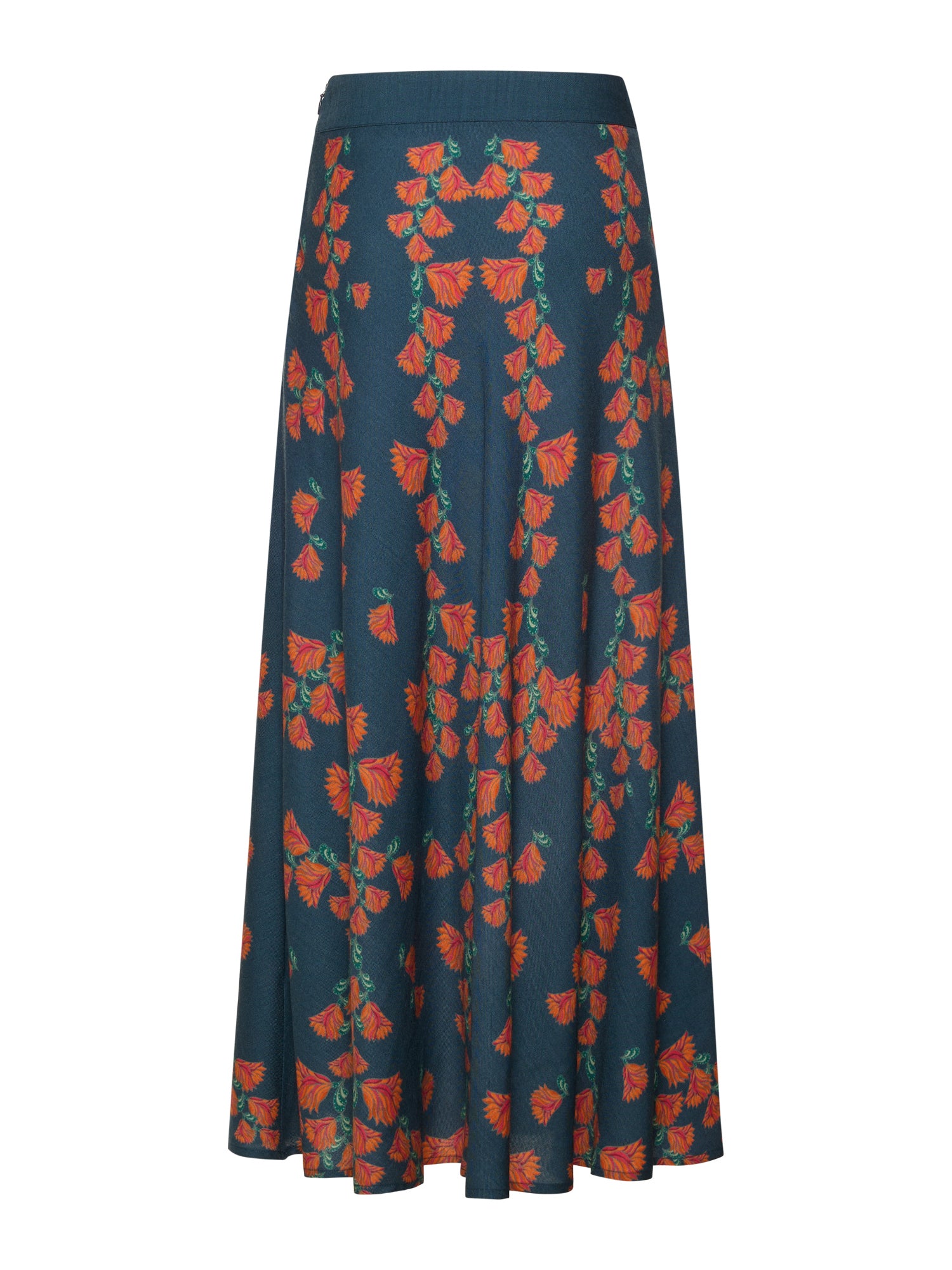 Printed Wool-Silk  Skirt Moth Print