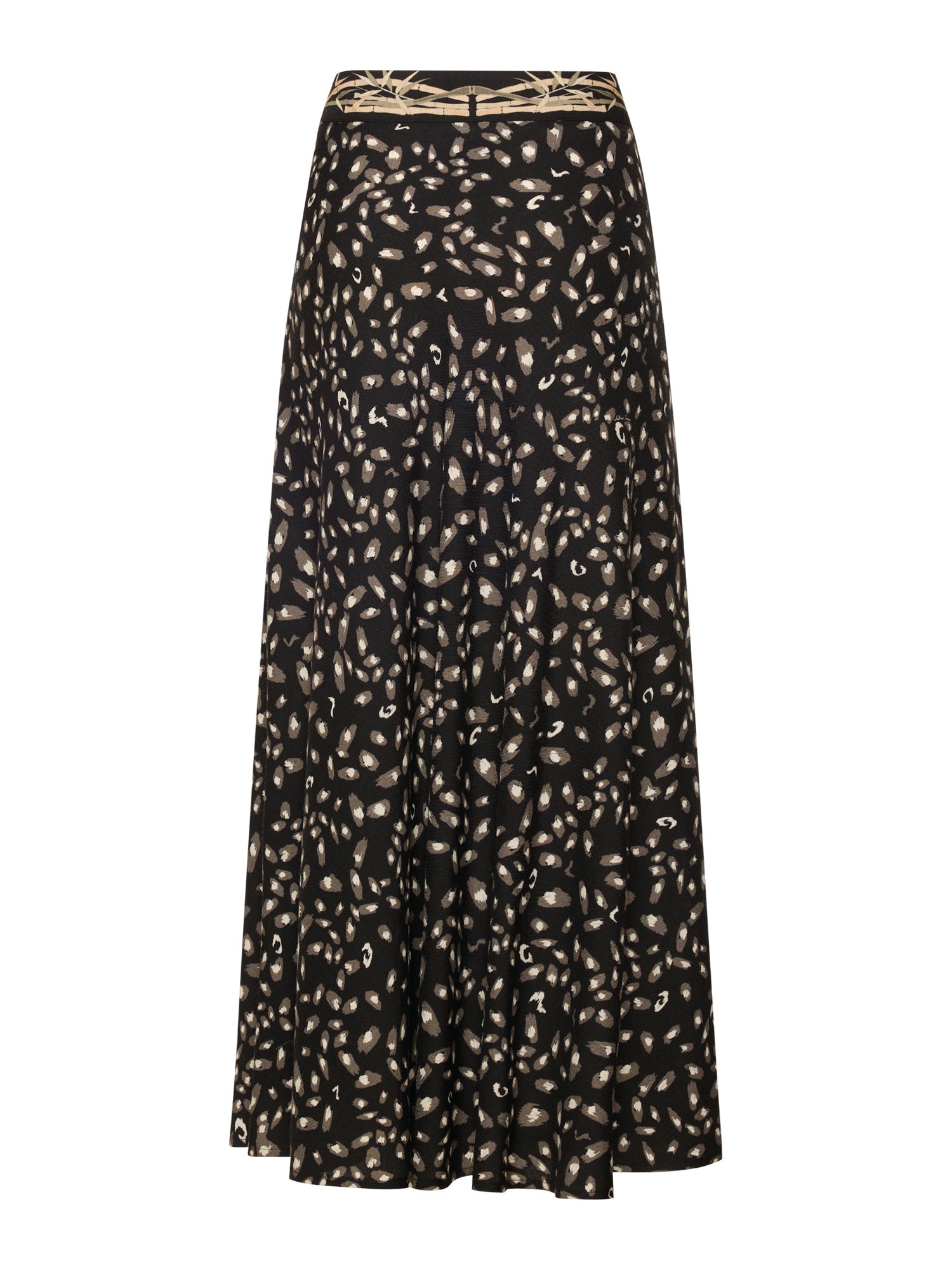 Printed Wool-Silk  Skirt Animalier Print