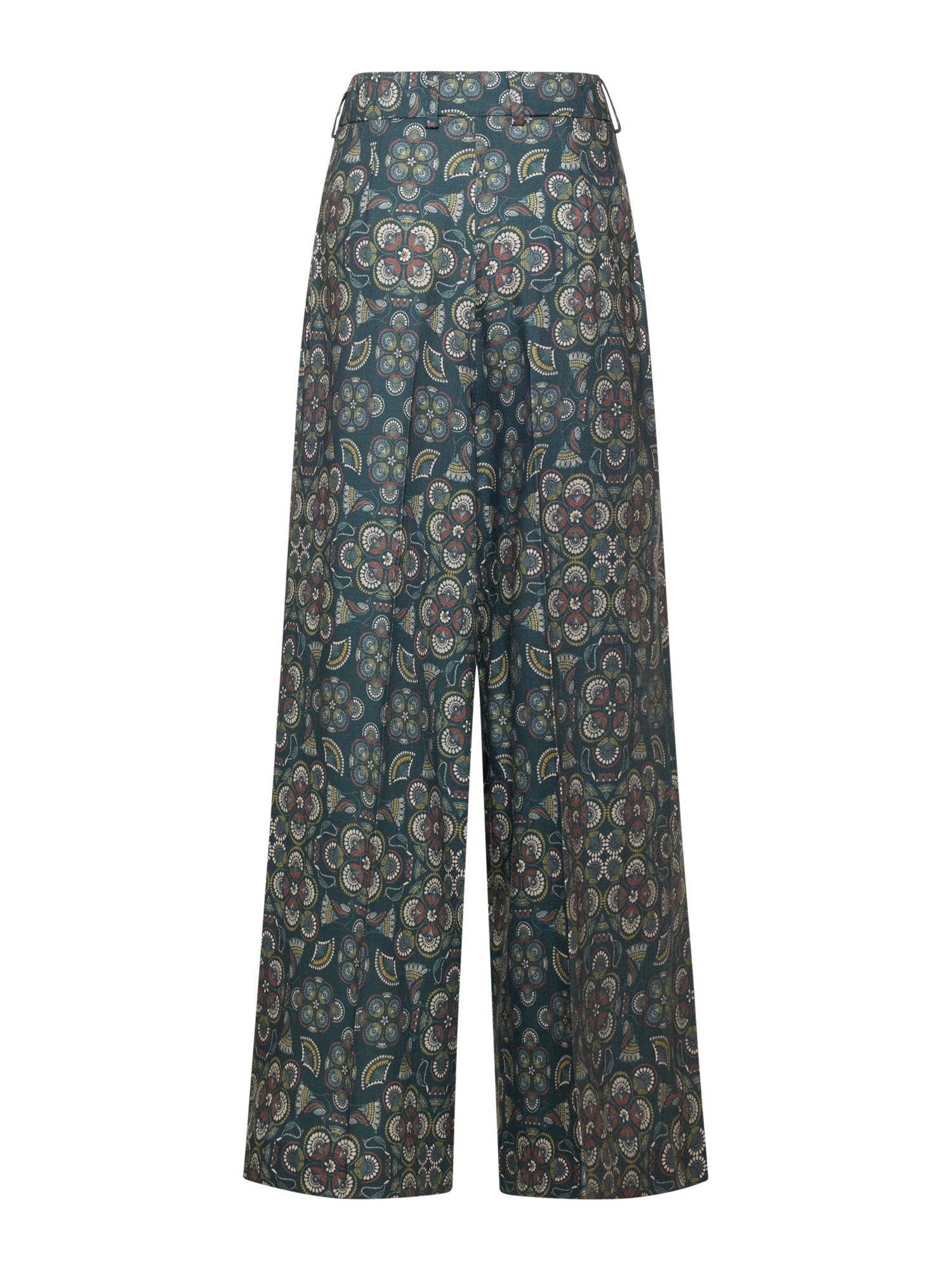 Wool-Silk  Pants Embroidery Print