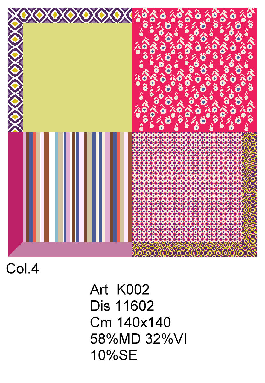 Modal Cotton Silk Printed Shawl - 140 x 140