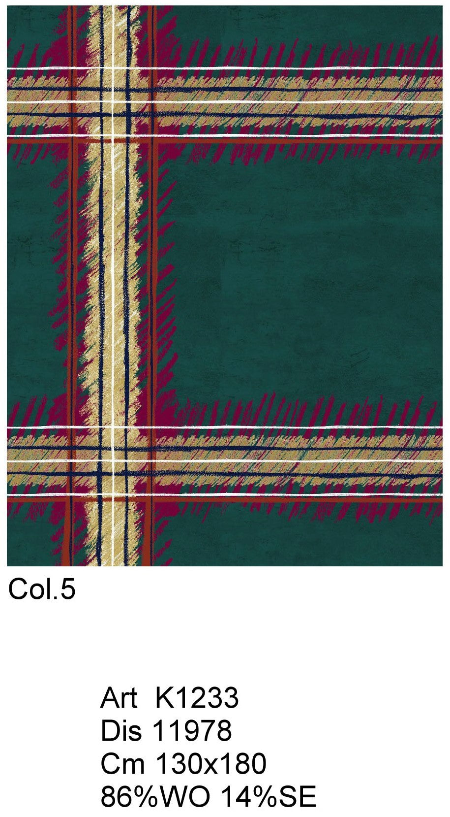 Plaid Wool-Silk Scarf