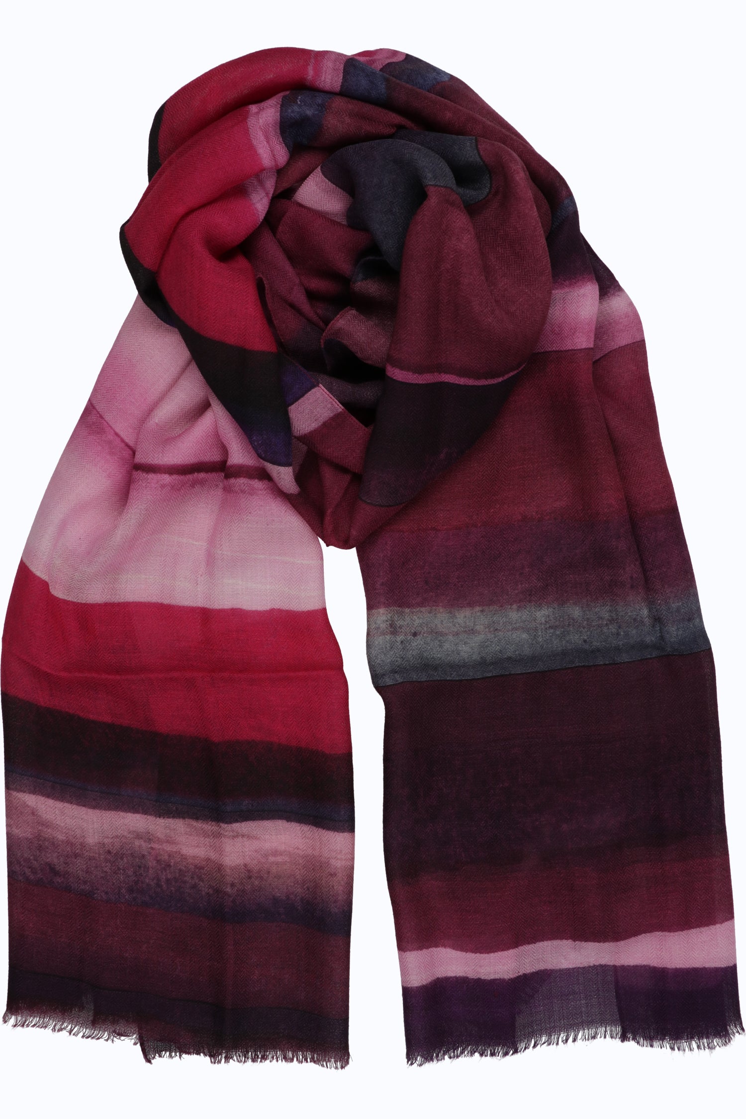 Striped Wool-Silk Stole – 90x200 cm