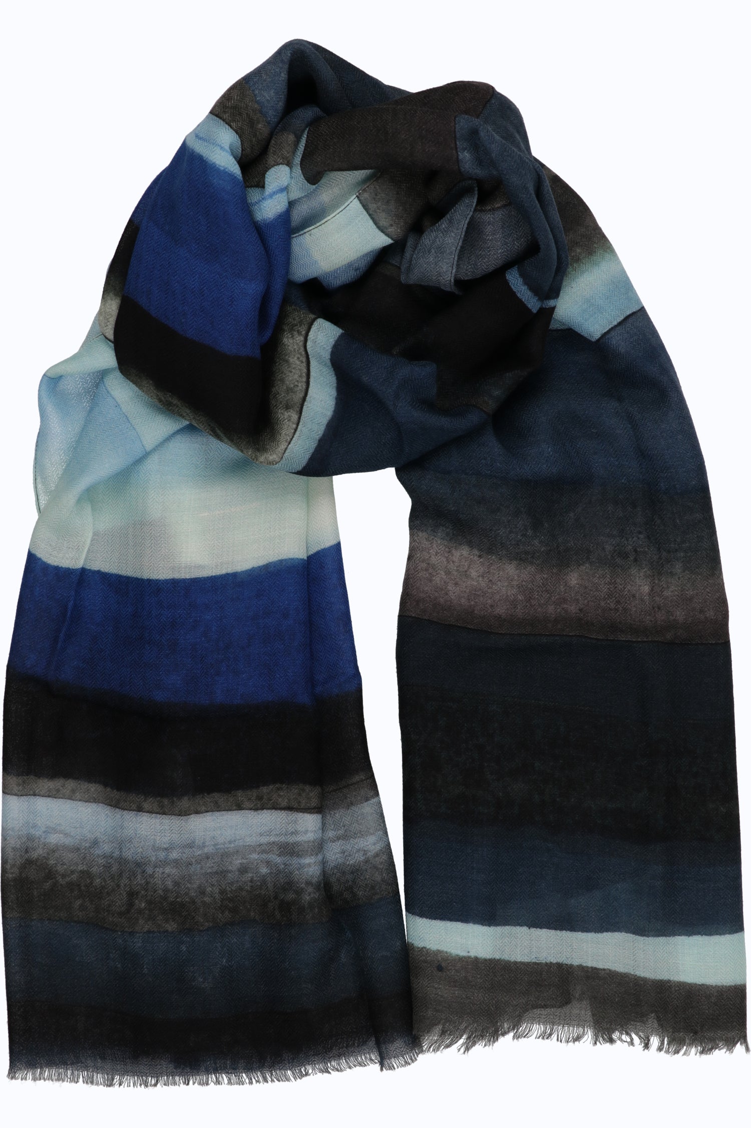 Striped Wool-Silk Stole – 90x200 cm