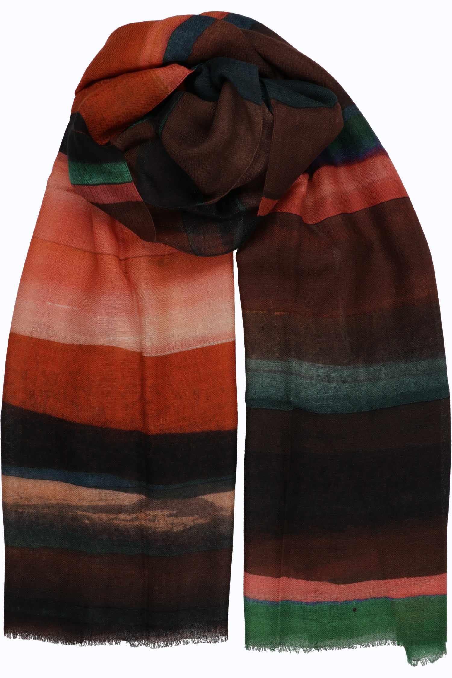 Striped Wool-Silk Stole – 90x200 cm
