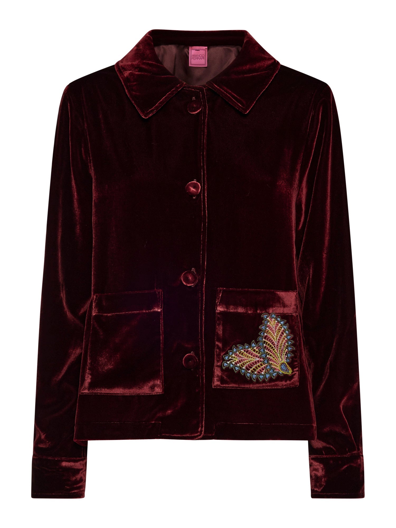 Velvet And Silk Jacket - Bordo