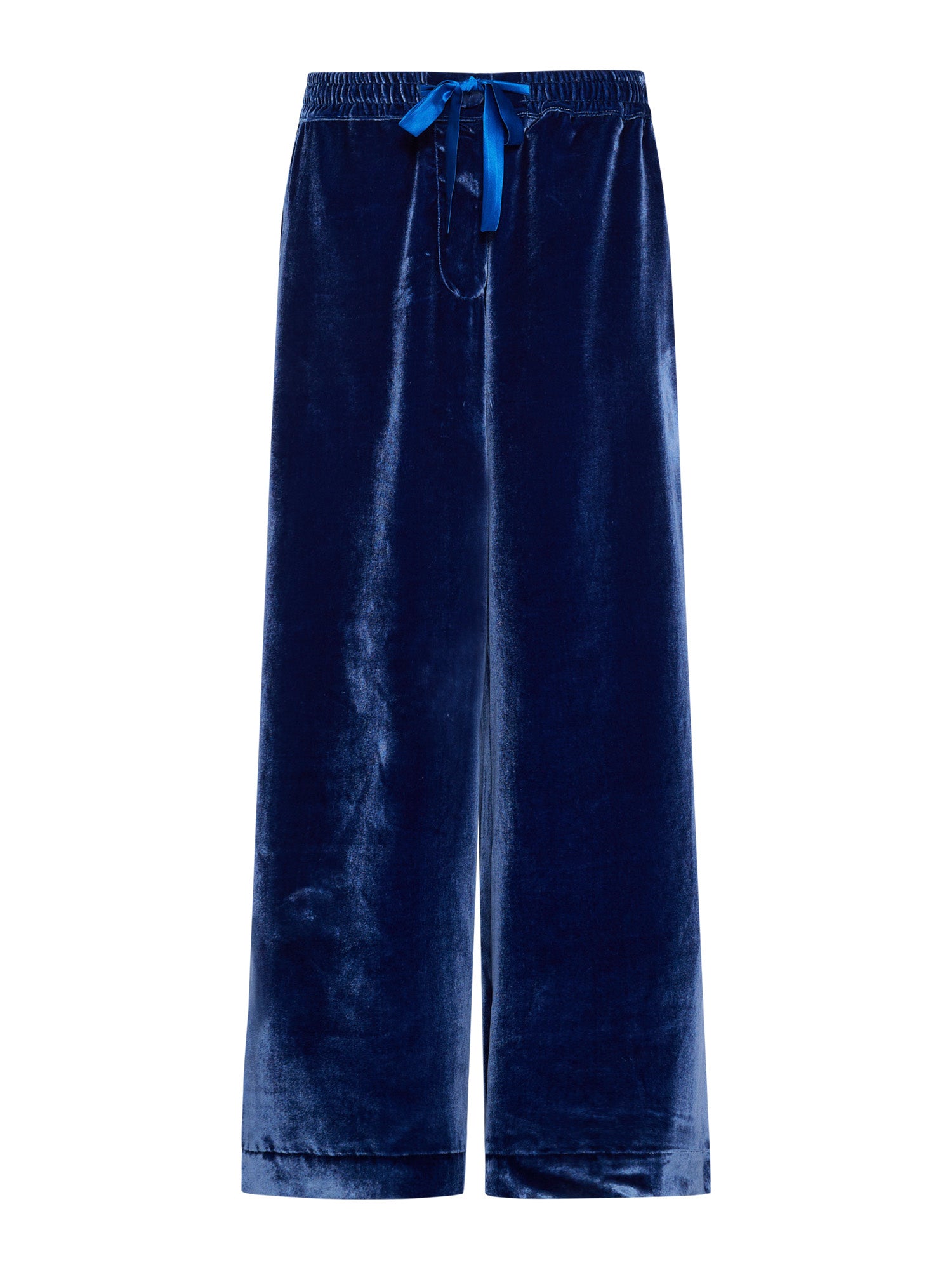 Velvet Silk Trousers - Blue