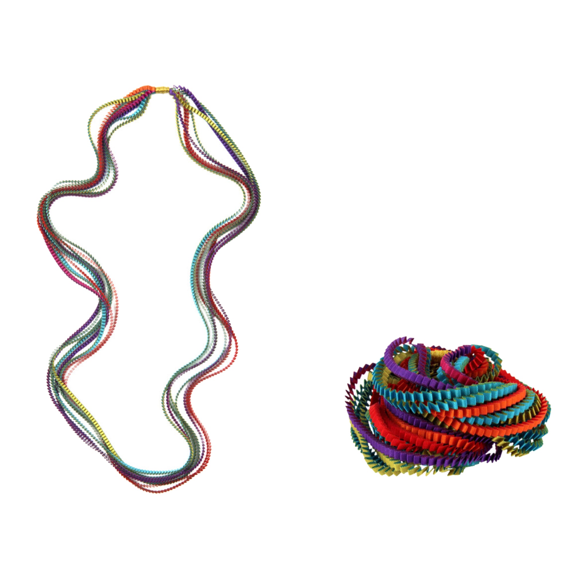 "Essilp" Necklace - Fuchsia, Gold, Orange, Purple, Red, Turquoise