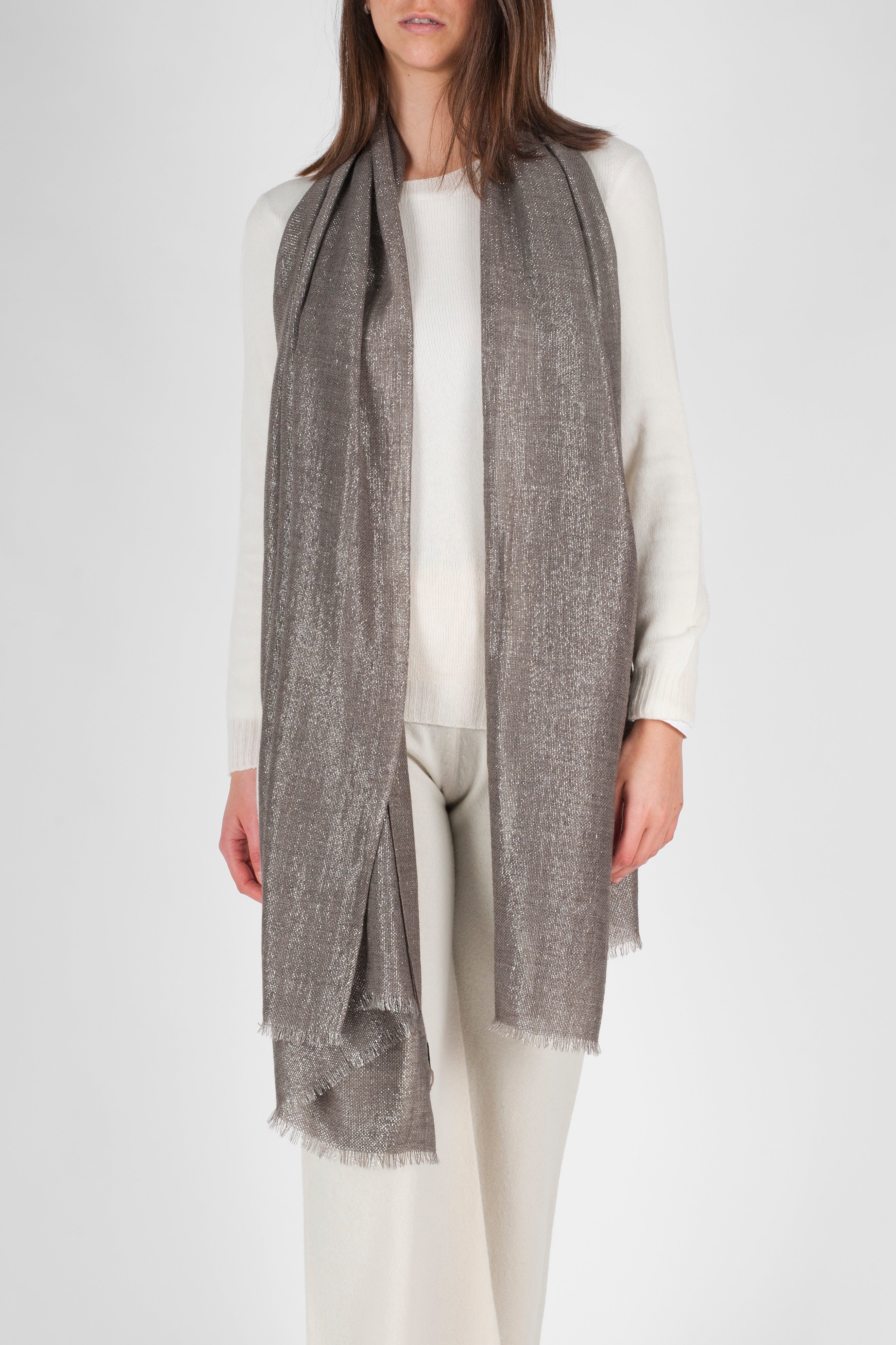 Lex Metallized Stole - Taupe