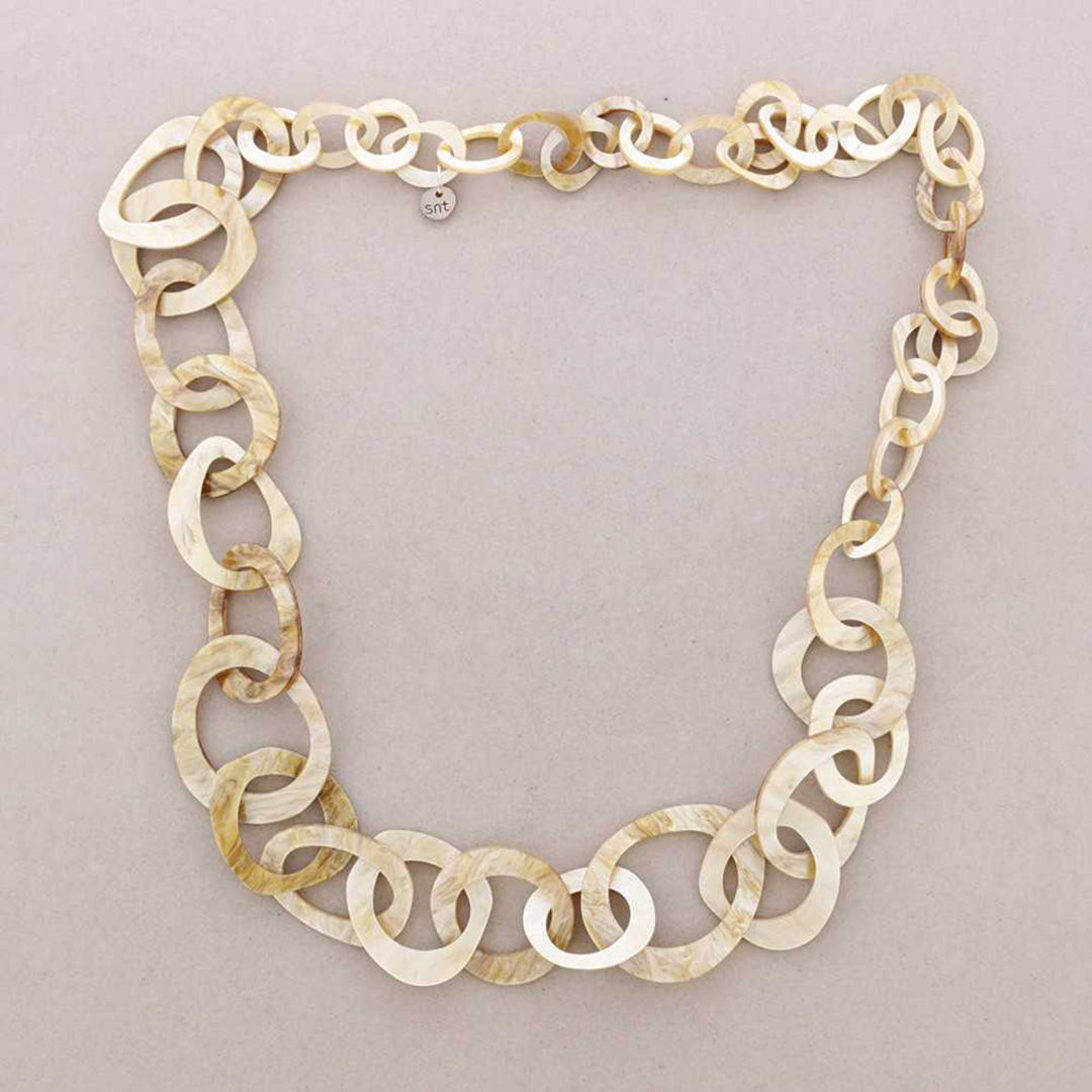 Long Resin Link Necklace - Golden