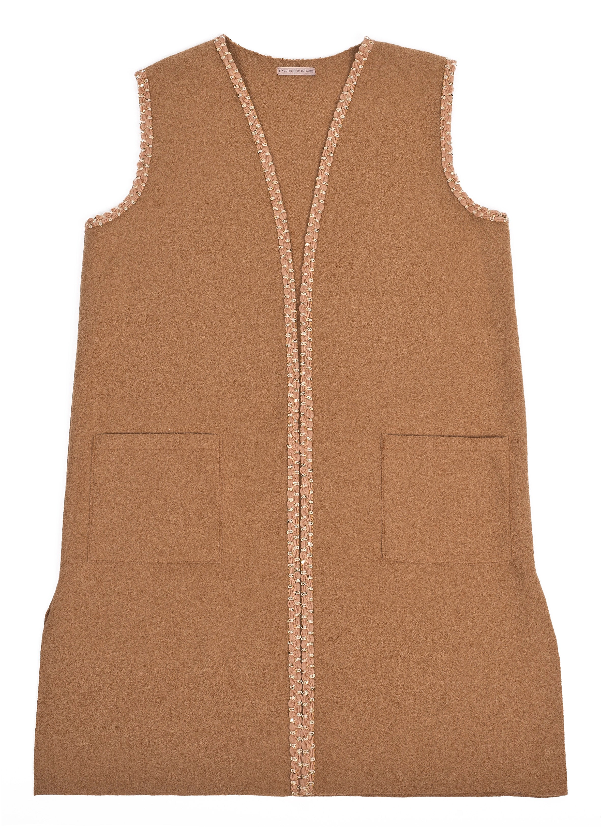 Lotus Gilet With Pockets - Camel