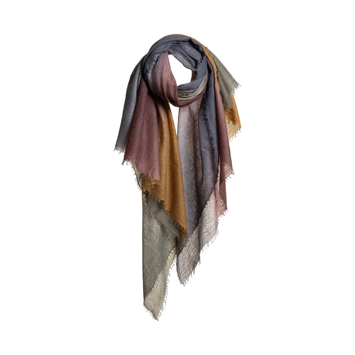 Souffle Semi-Felted Cashmere Shawl Degrade Flannel & Shadow