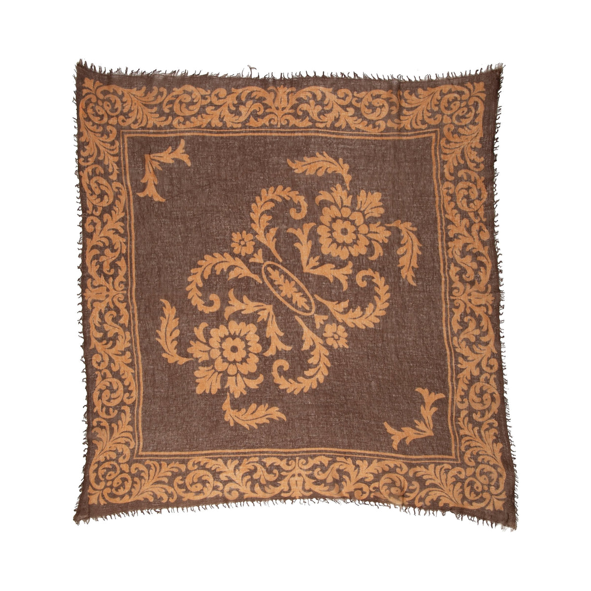 Souffle Square Cashmere Print Shawl Royal Bloom / Chamois