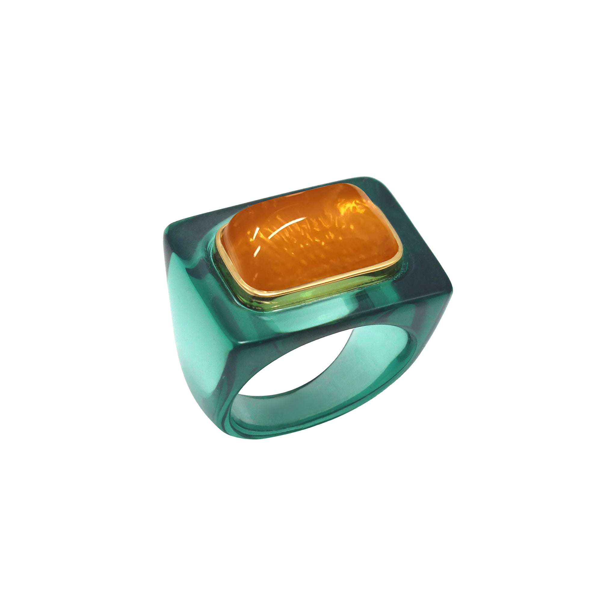 Magnolia Ring - Oxidized Green Tomato Cream