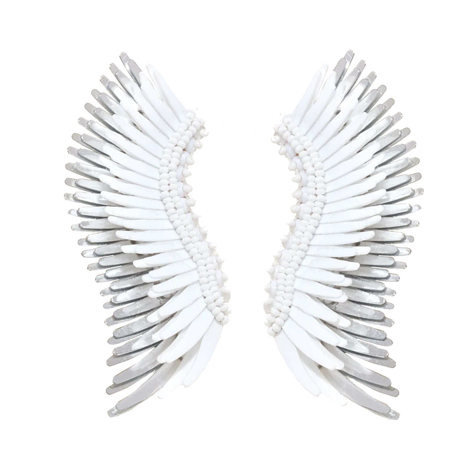 Midi Madeline Earrings White / Silver