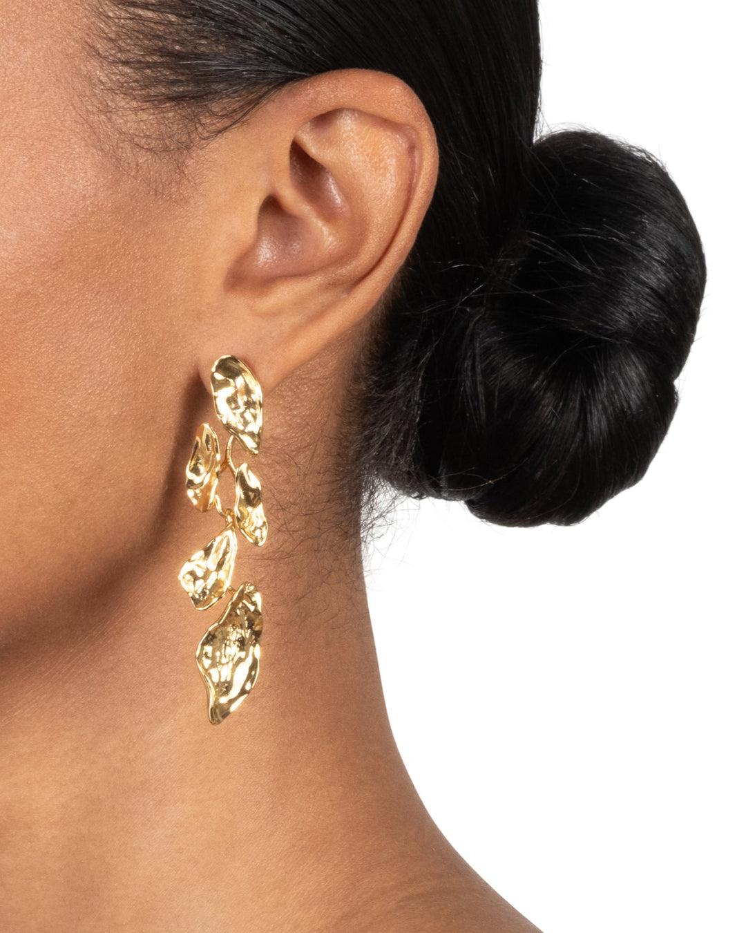 Mosaic Molten Gold Post Earring