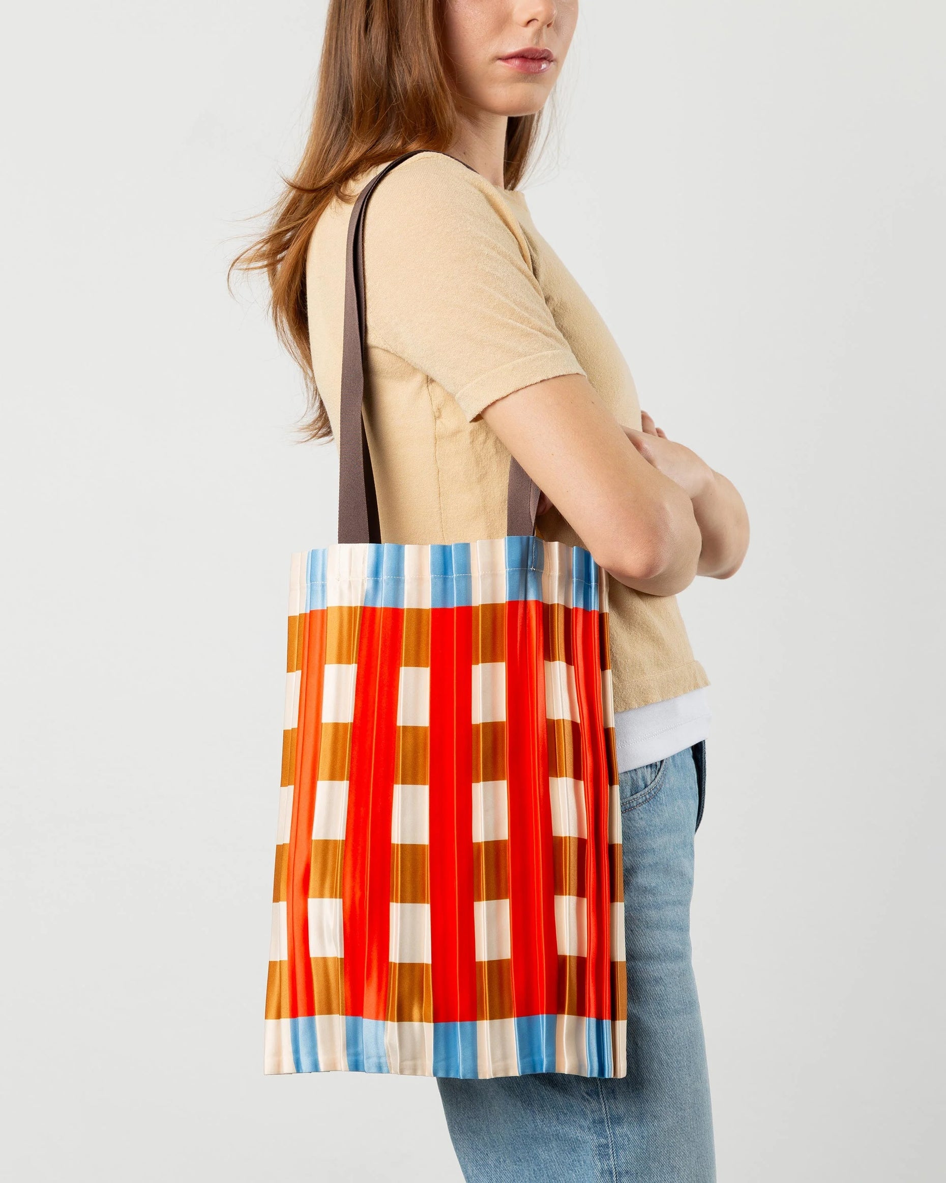 Marsala Pleated Tote Bag