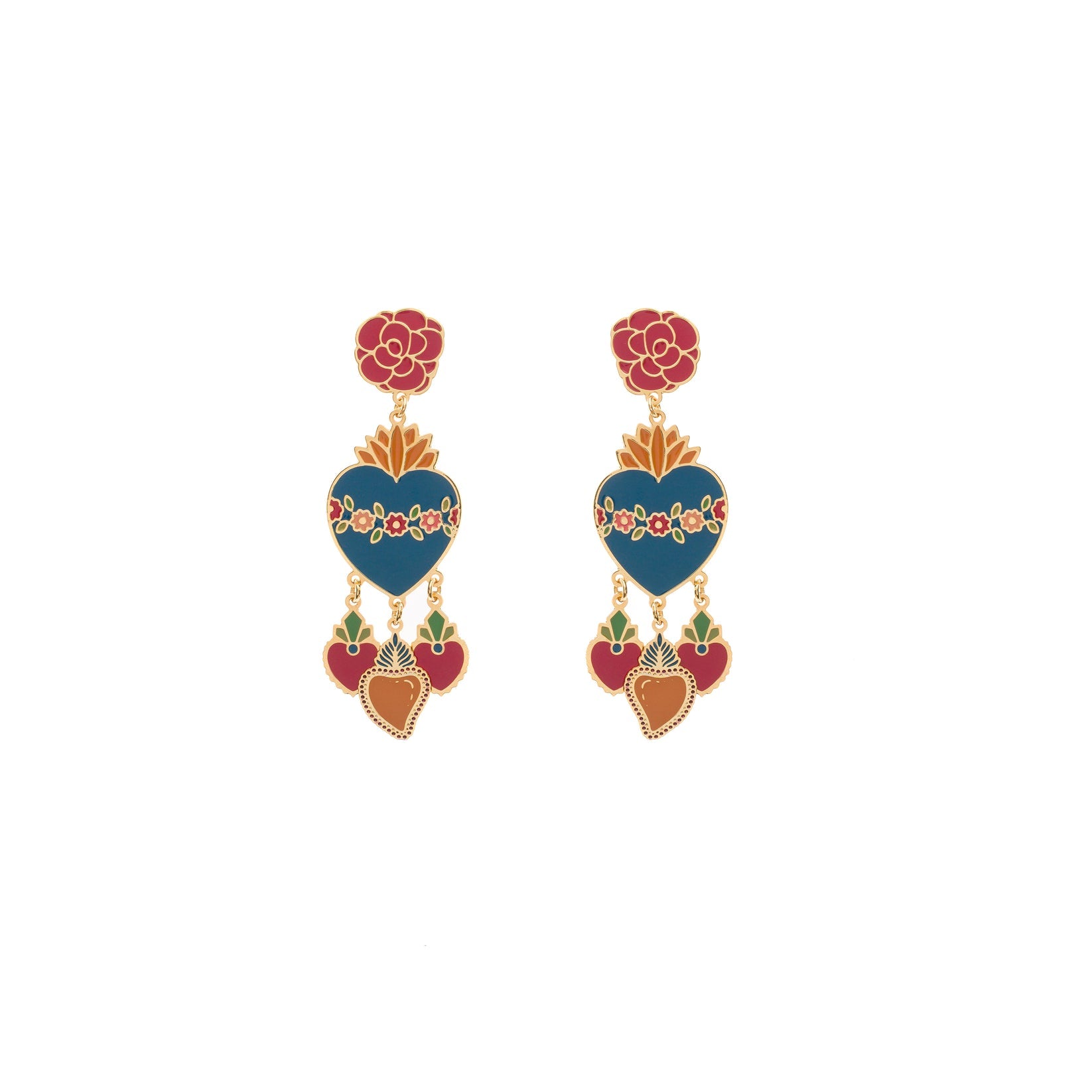 Saint Laurent Sacred Heart Earrings