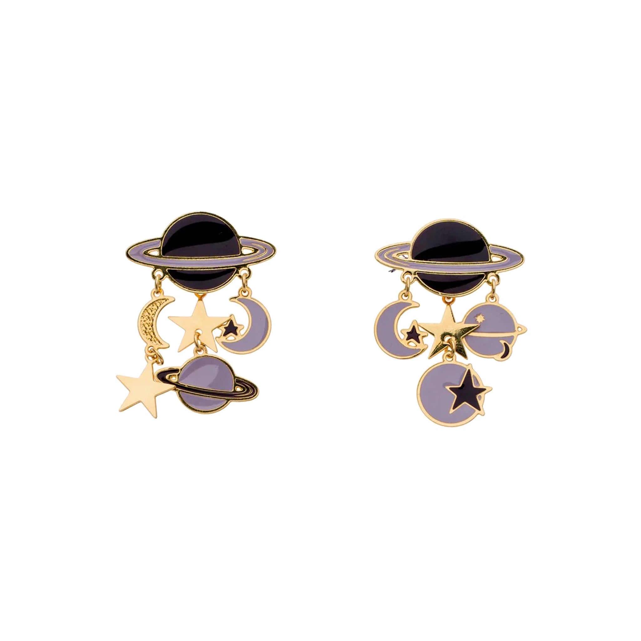 Planet Neptune Purple Earrings