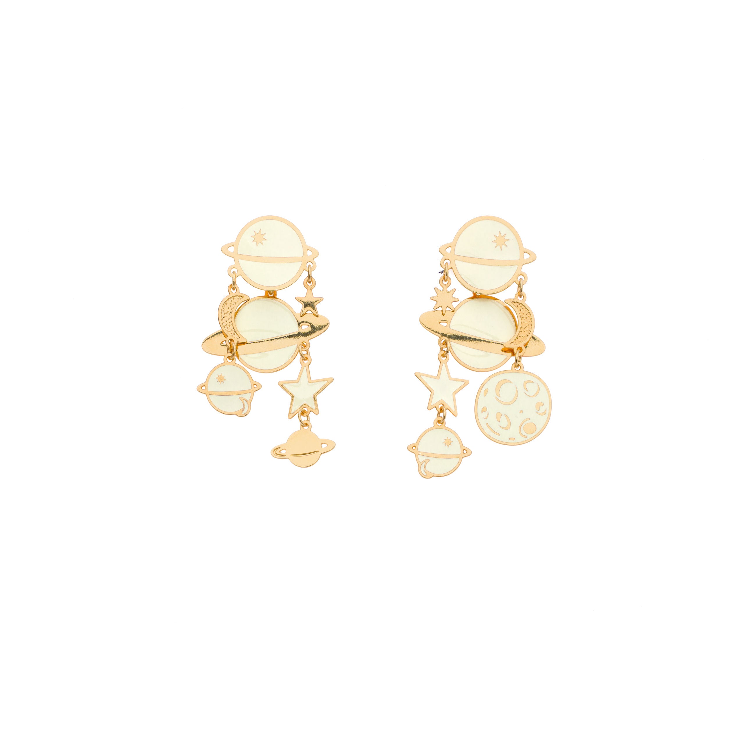 Planet Venus White Earrings