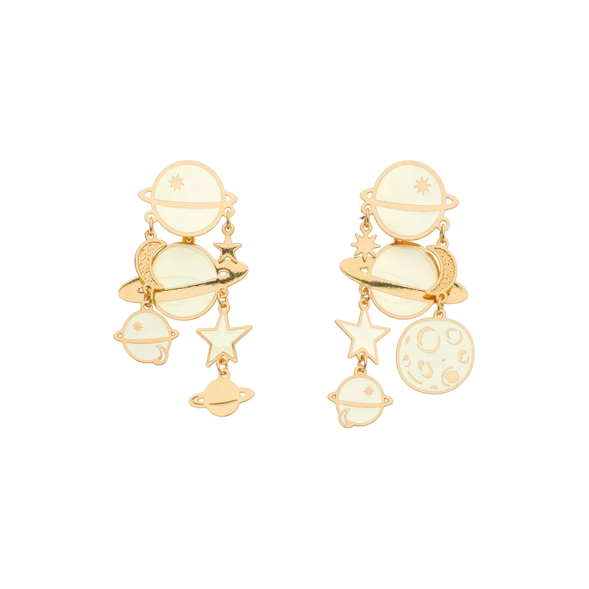Planet Venus White Earrings