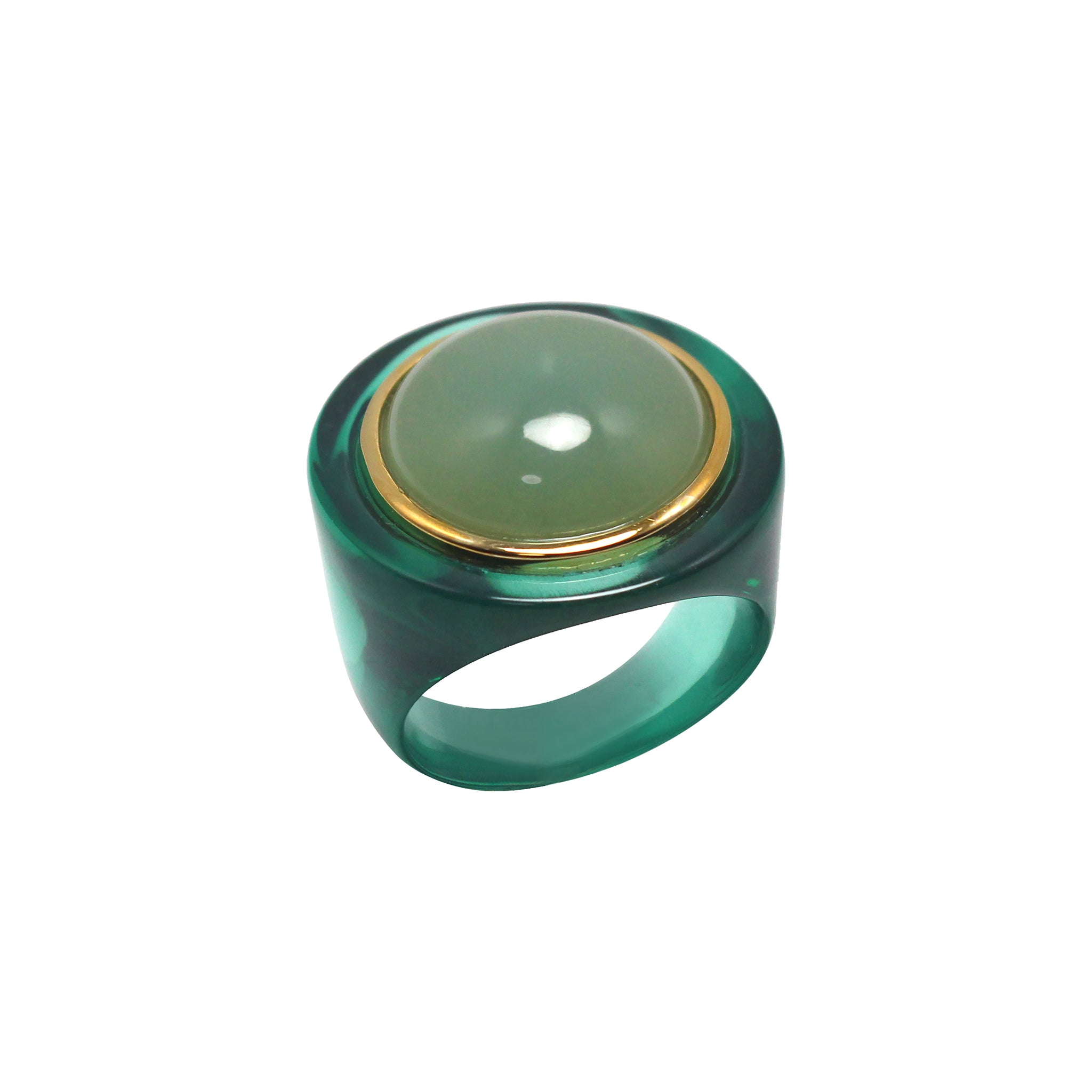 Ocean Ring - Oxidised Green/Jade