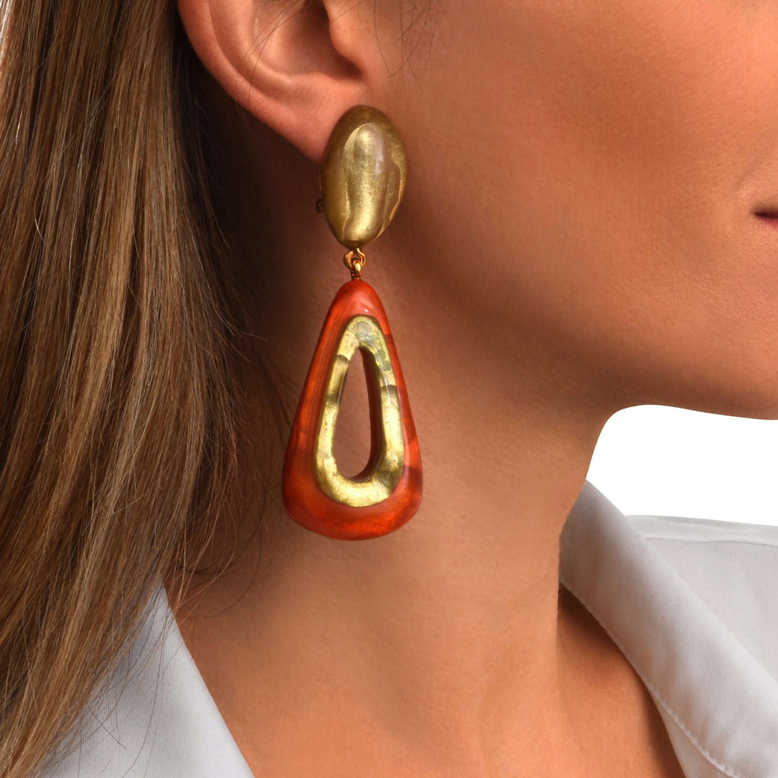 Gervaise Triangle Clip Earrings