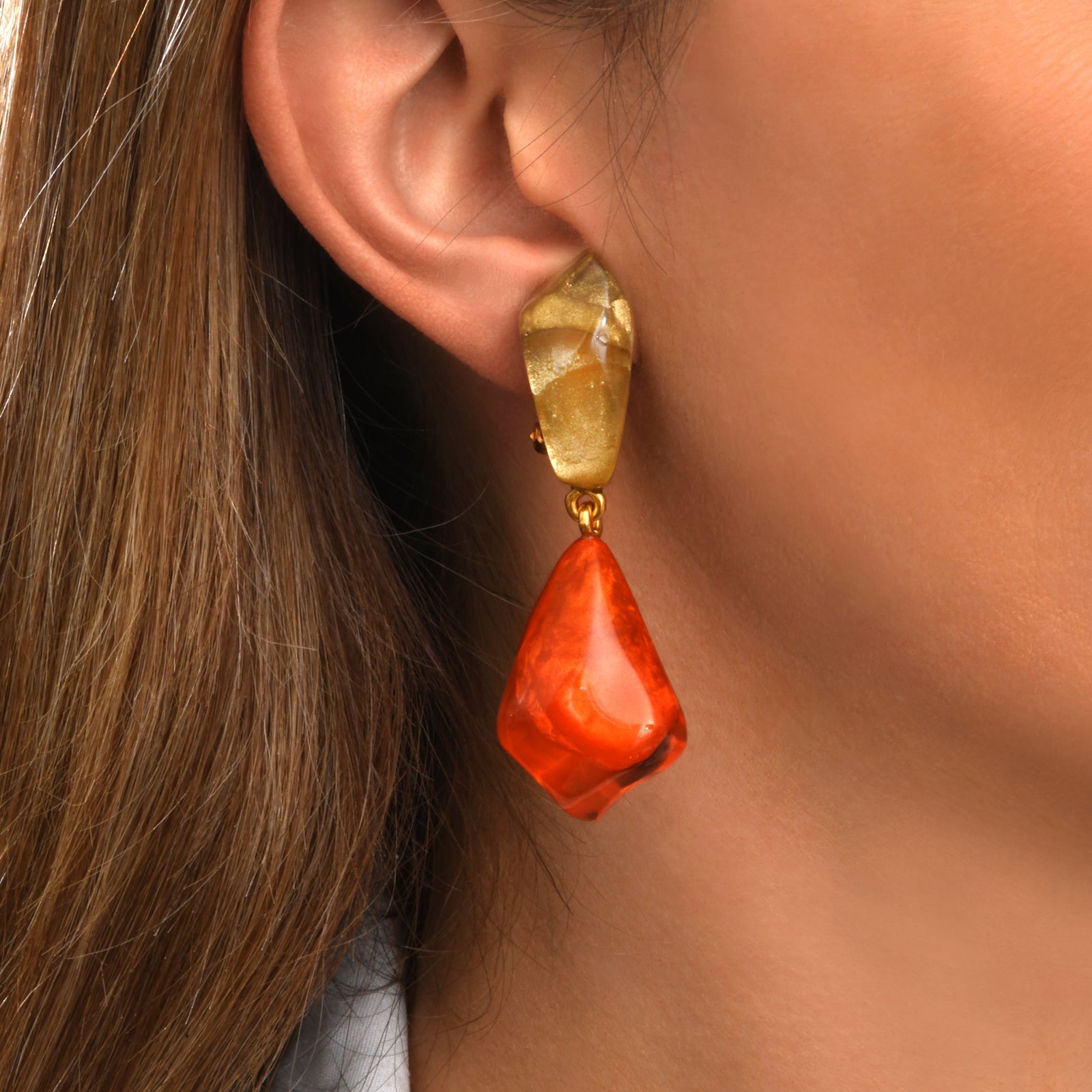 Ronna Pebble Clip Earrings
