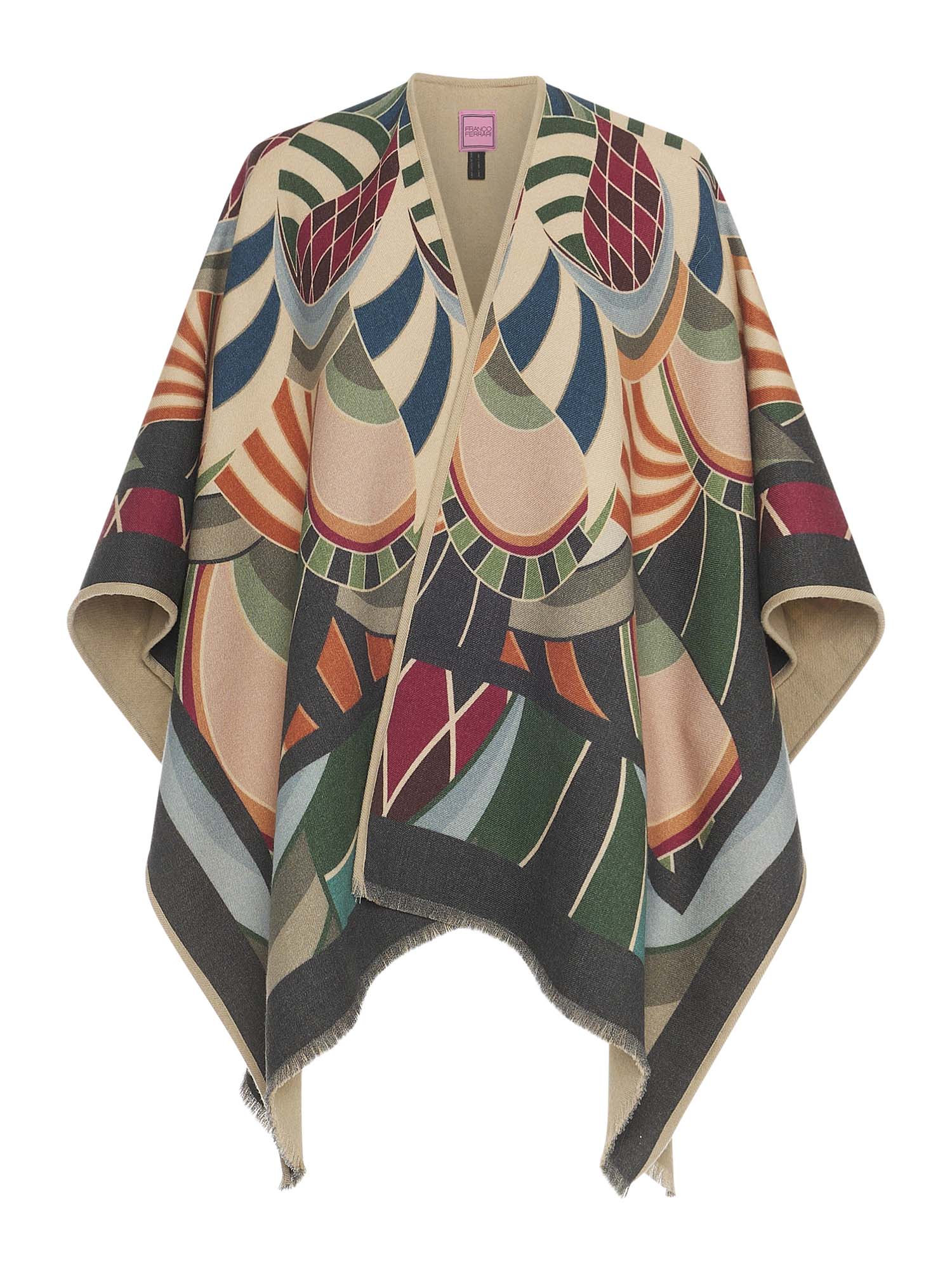 Wool Poncho Psychedelic